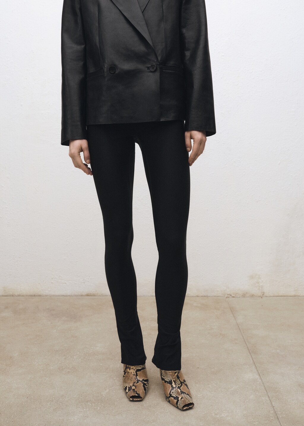 Leggings with zip - Black