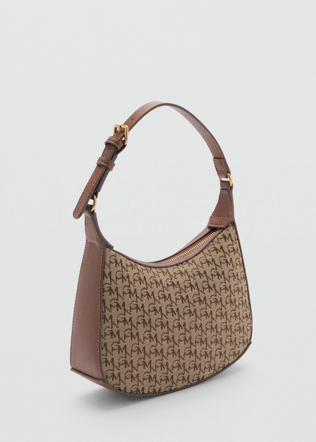 Shoulder bag with printed logo - Brown