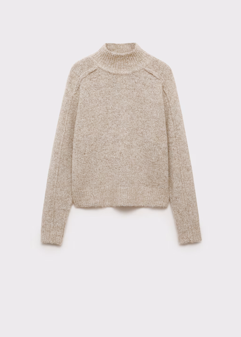Knitted sweater with perkins neck - Sand