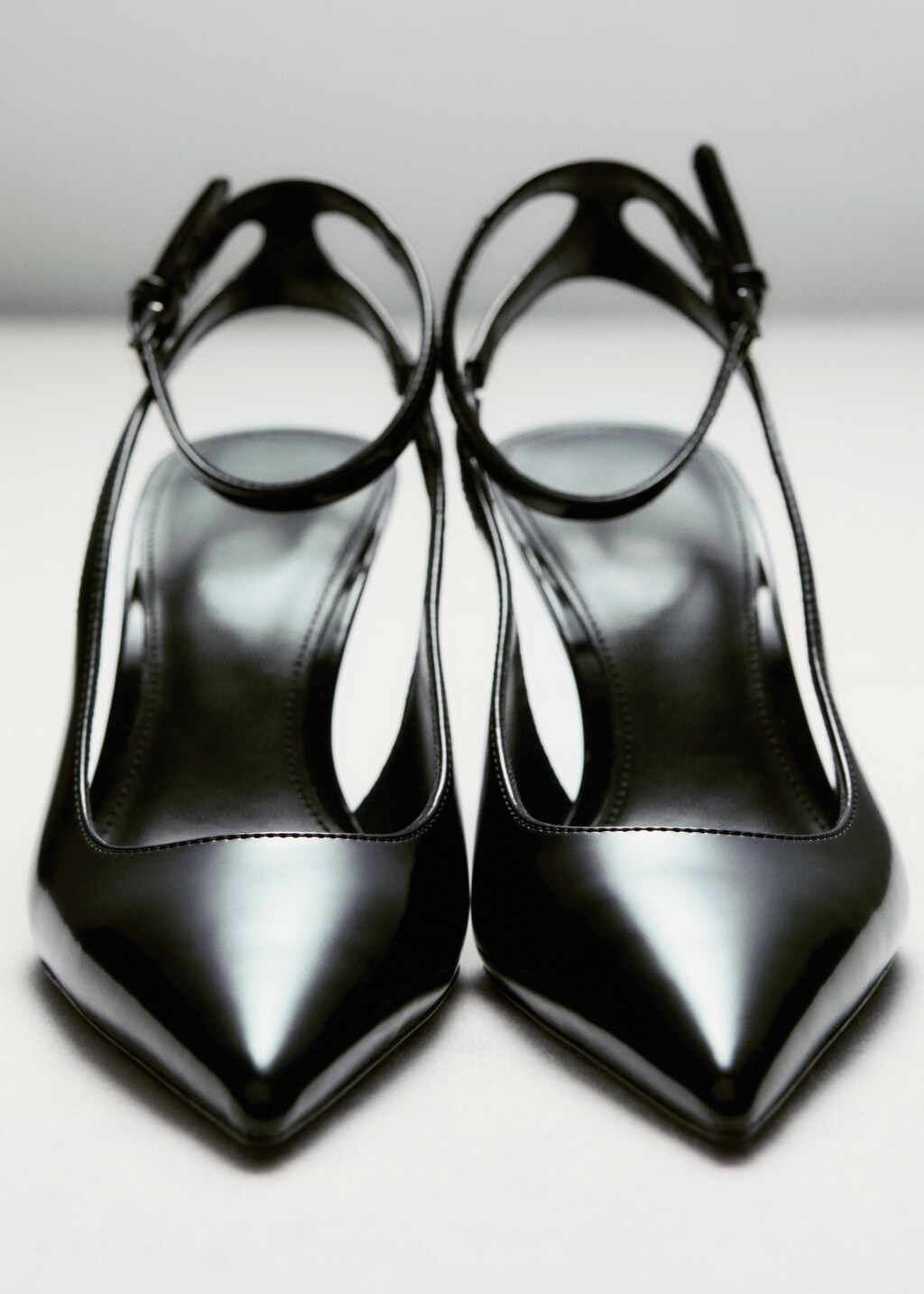 Patent leather-effect heeled shoes - Black