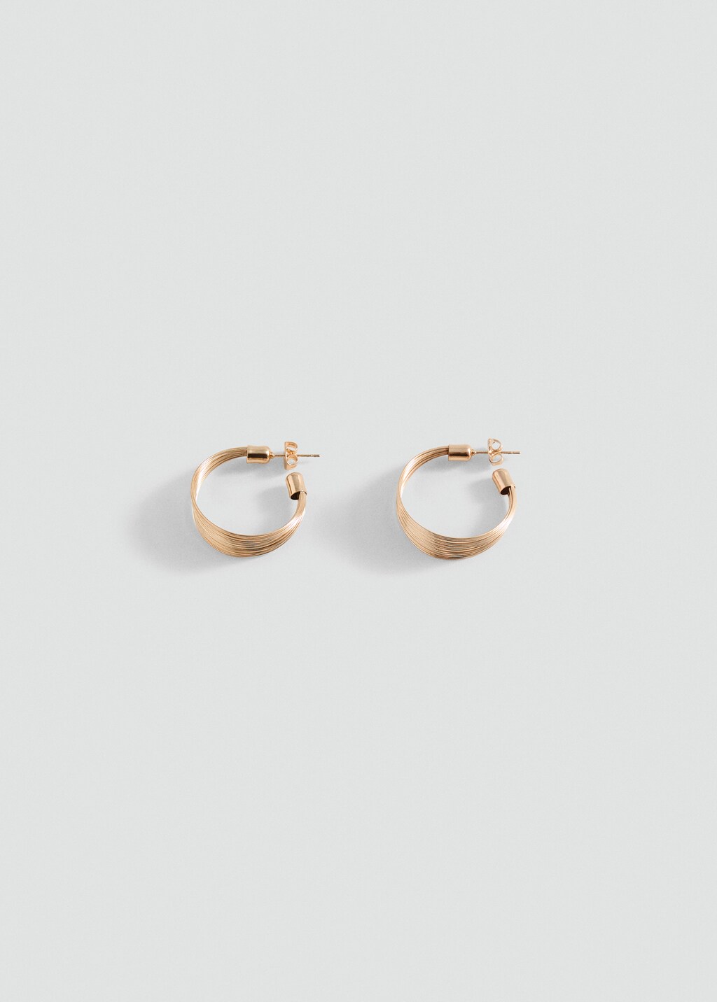 Embossed hoop earrings - Gold