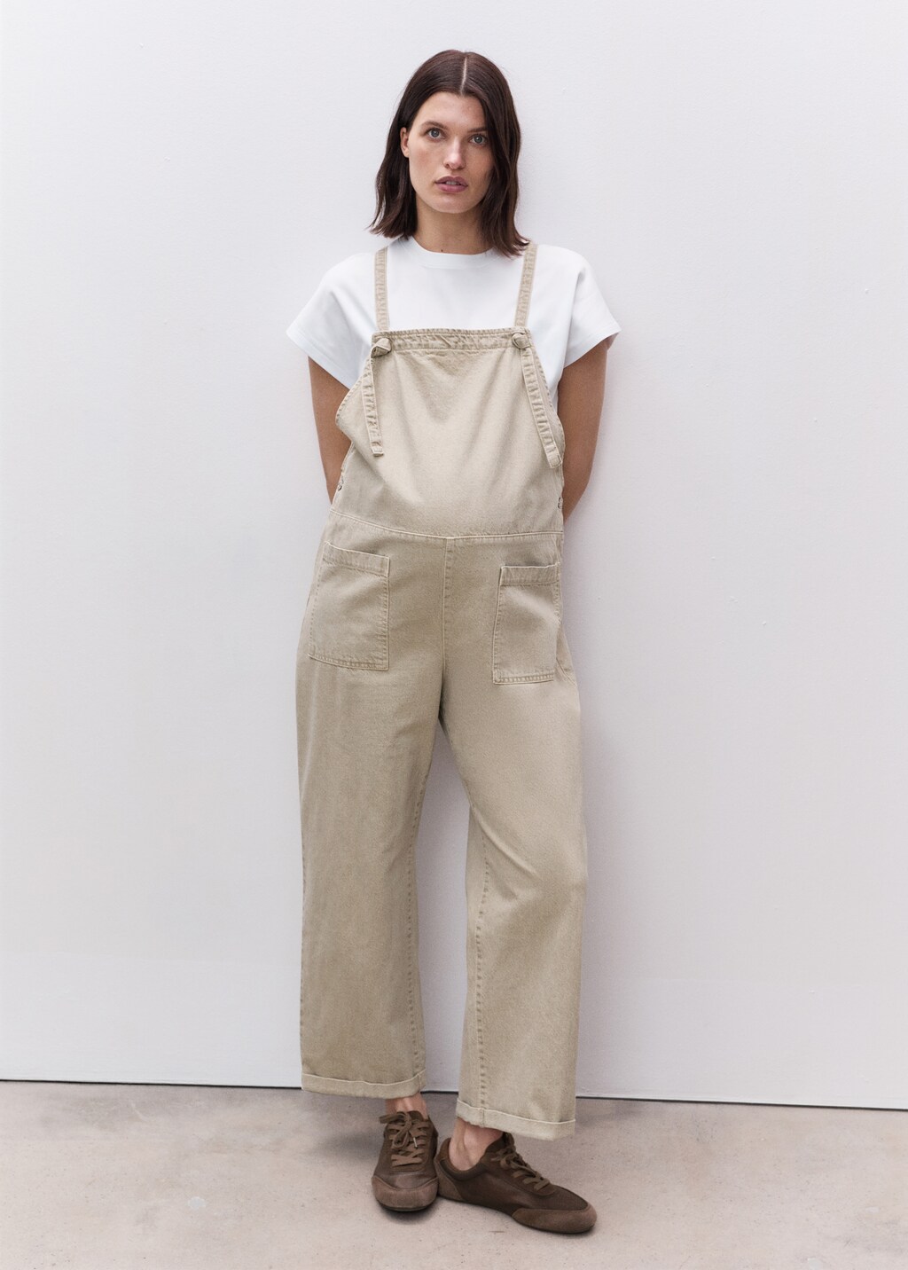 Maternity denim dungarees - Light/Pastel Grey