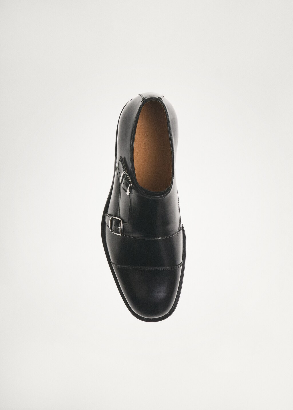 Double buckle leather shoe - Black