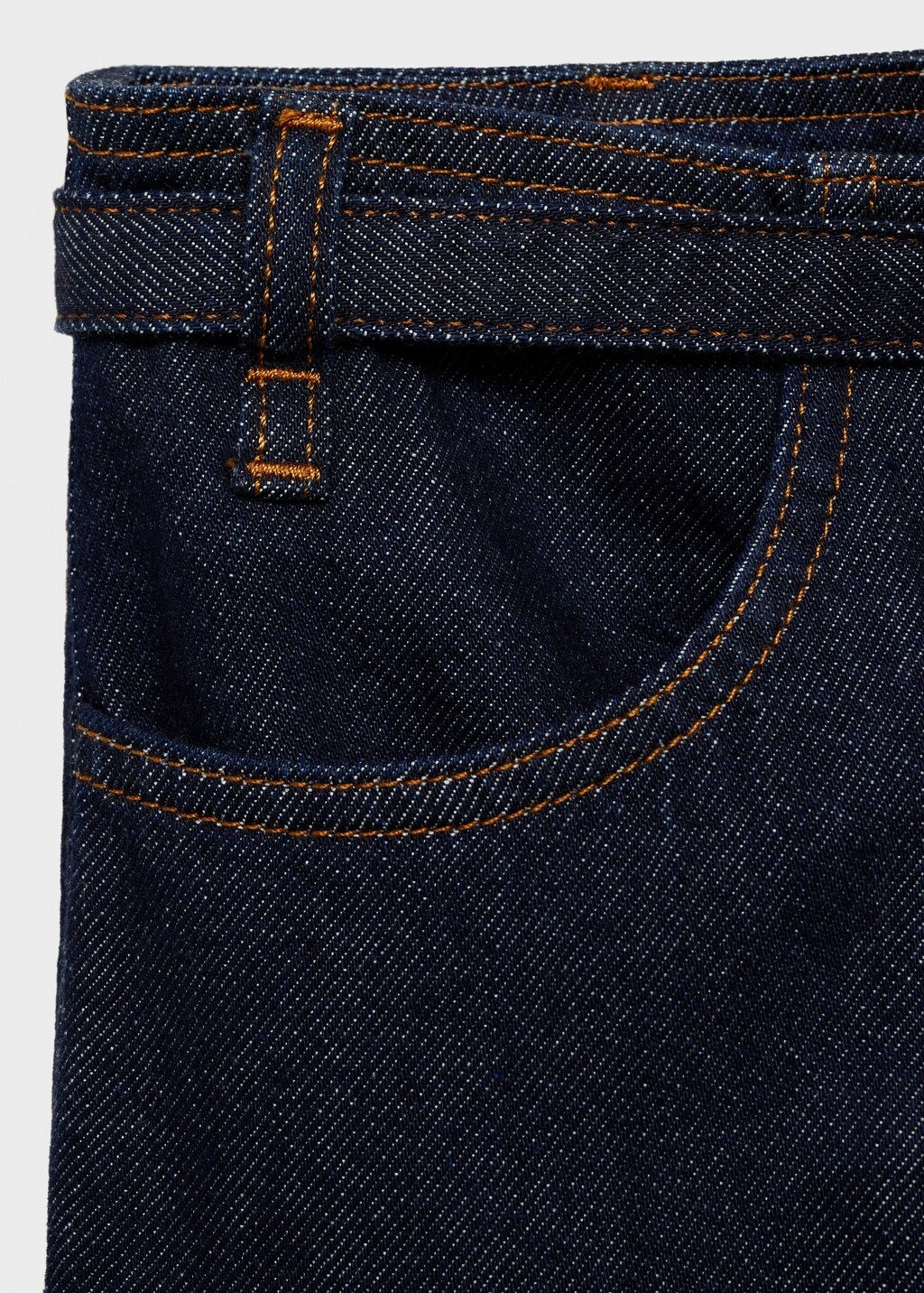 Rinse-wash wideleg jeans with belt - Open Blue