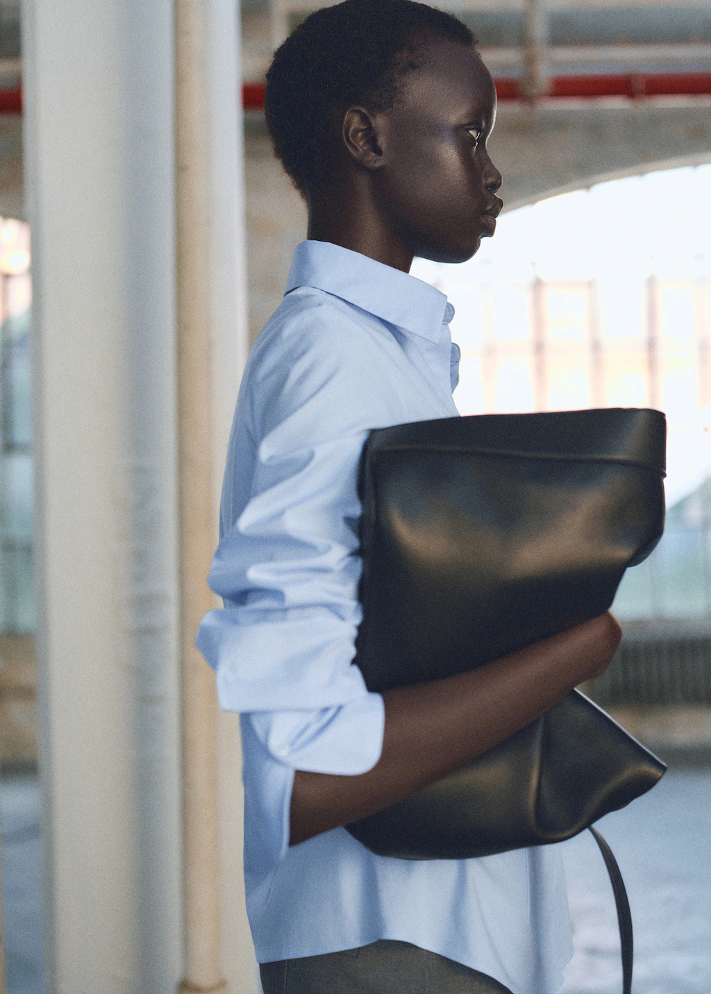 Fitted cotton shirt - White