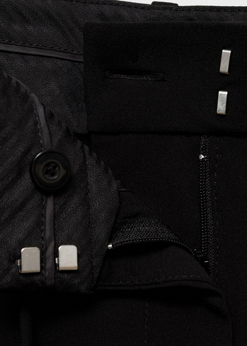 Straight suit pants with bow - Black