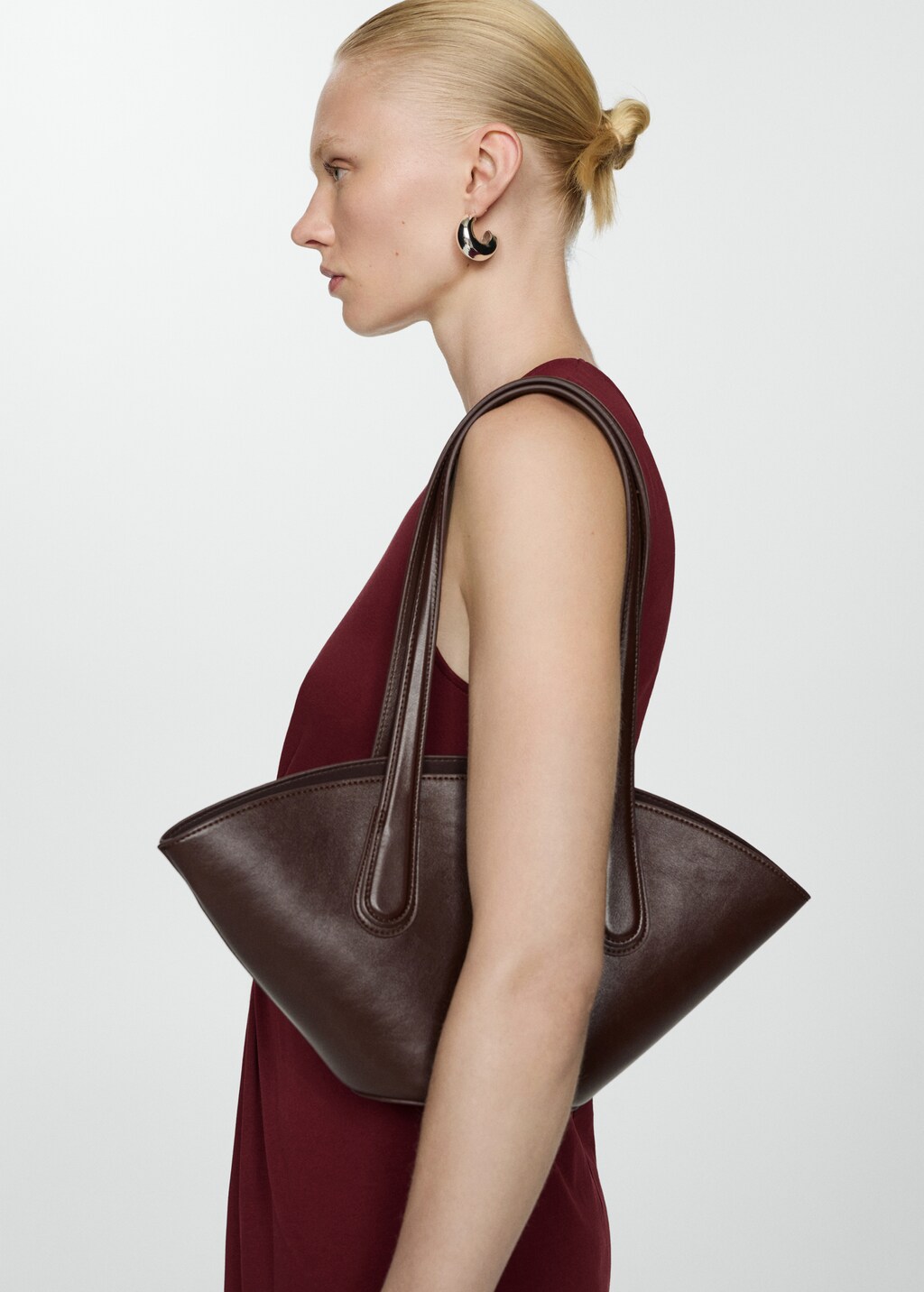 Midi-dress with draped detail - Black