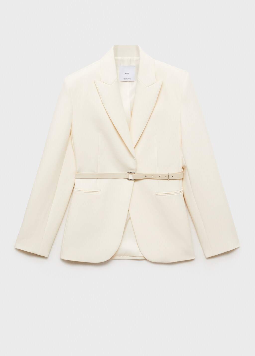 Belt structured blazer - Ecru