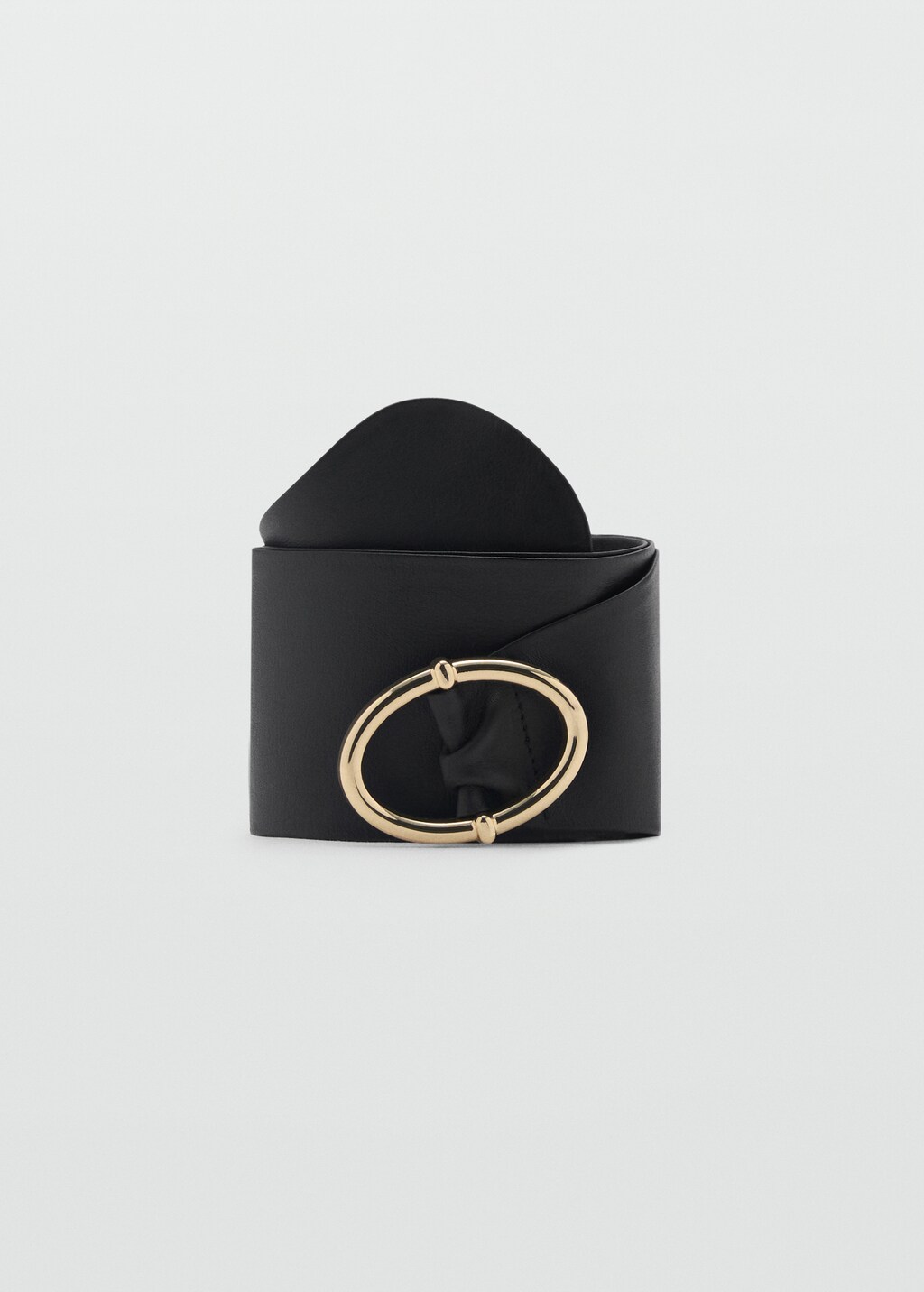 Leather obi belt - Black