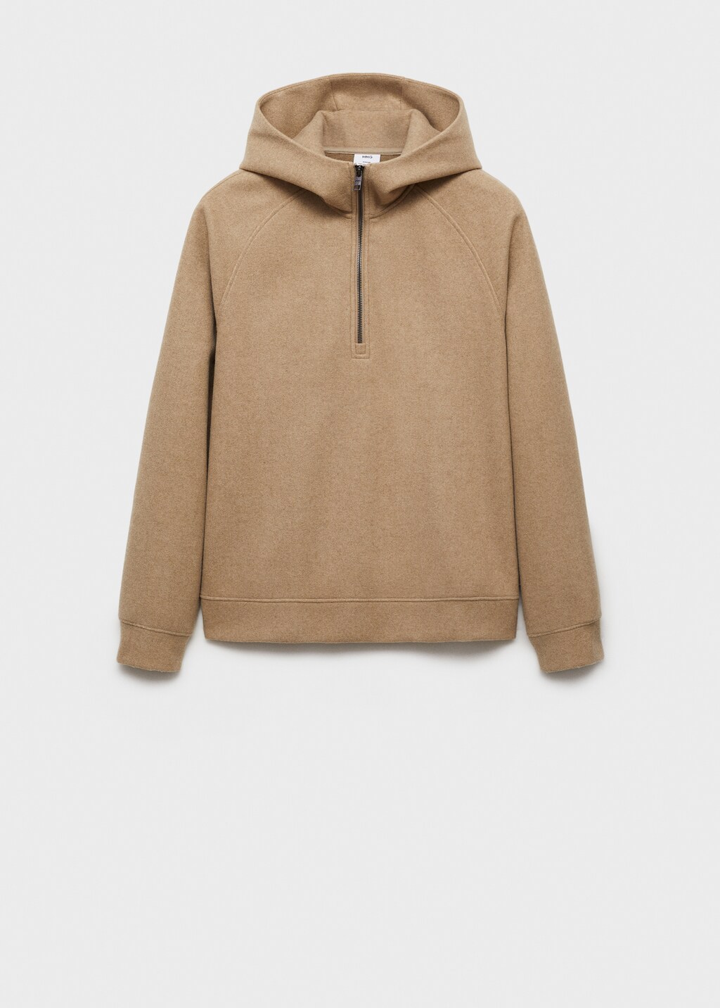 Hooded flannel sweatshirt - Beige