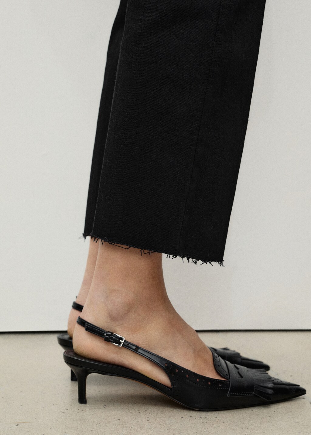 Flared cropped jeans with pockets - Chocolate