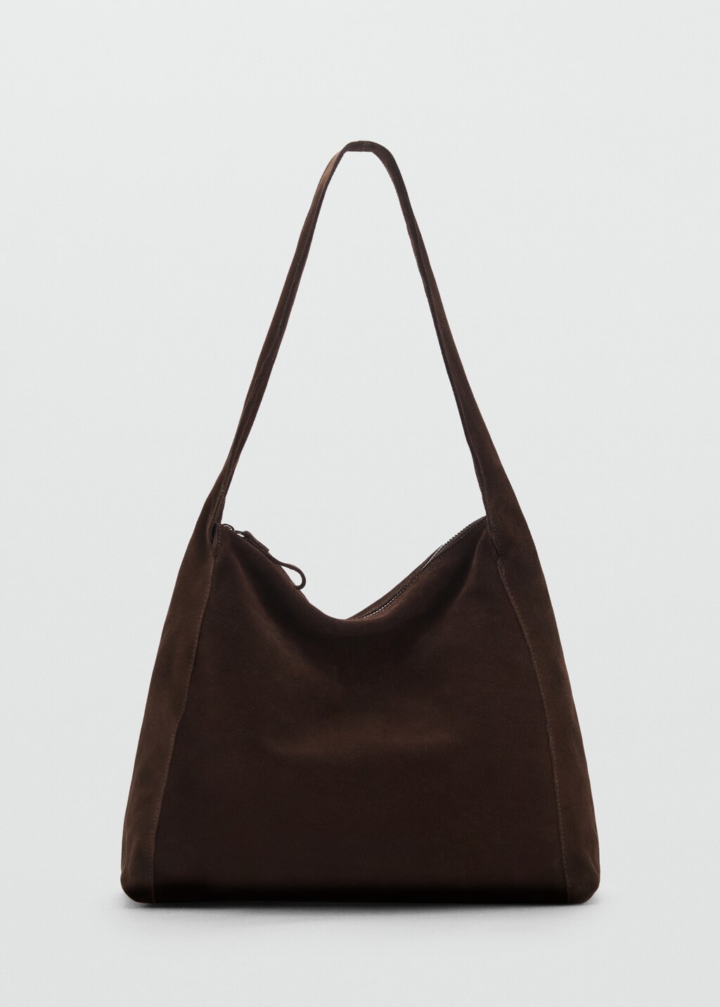 Suede shopper bag - Medium Brown