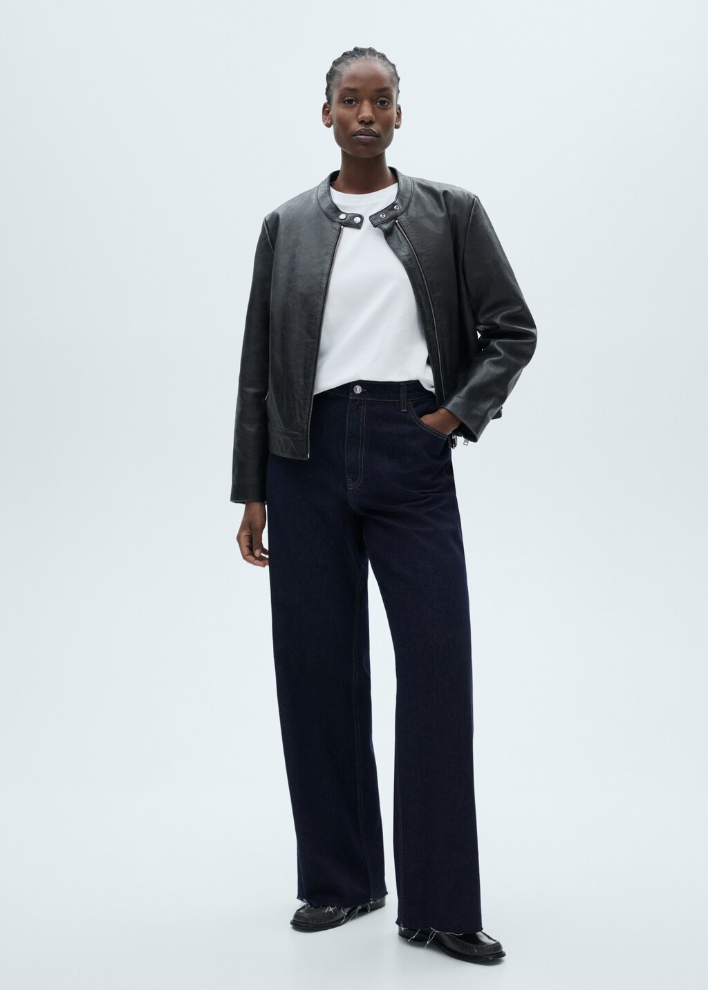 Danila wideleg high-rise jeans - Black denim