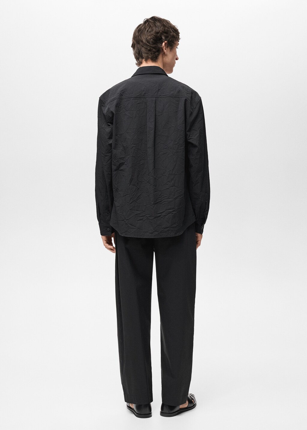 Creased-effect shirt - Black