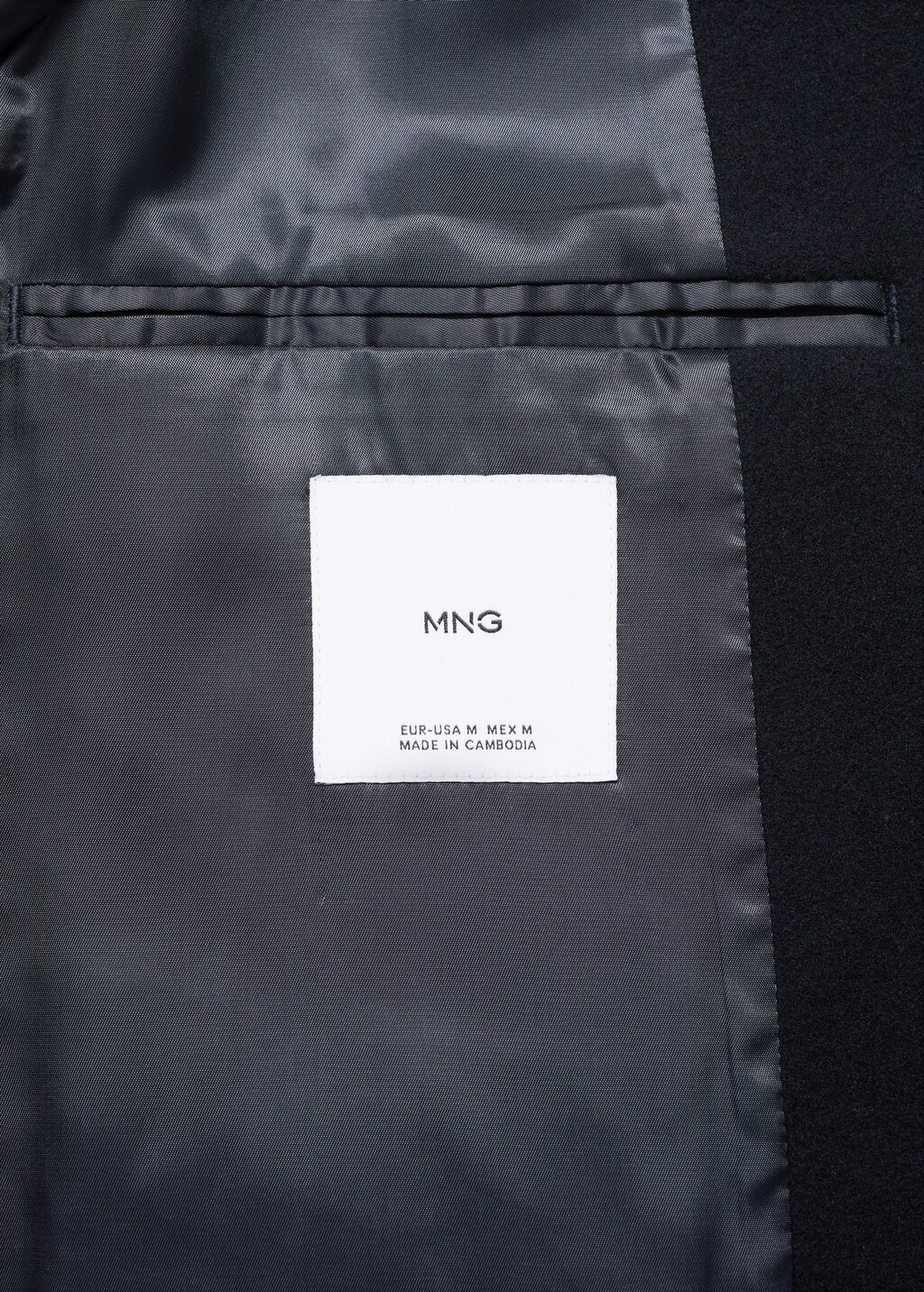 Long wool coat with collar - Dark Navy