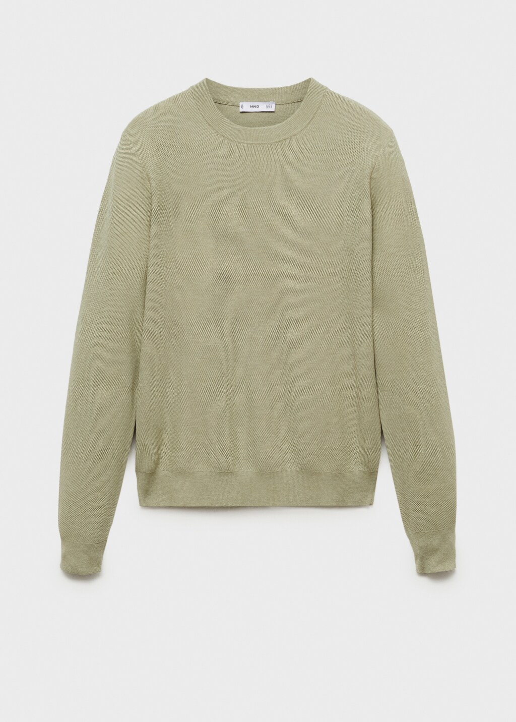 Microstructured cotton knitted sweater - Dark Navy