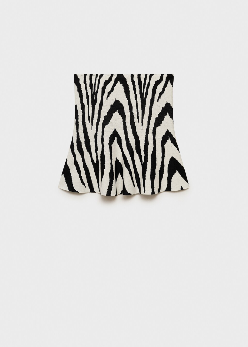 Zebra-print strapless top - Black