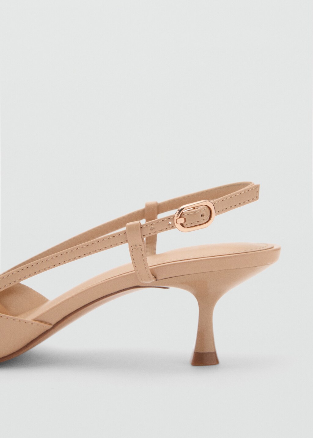 Patent leather-effect heeled shoes - Nude