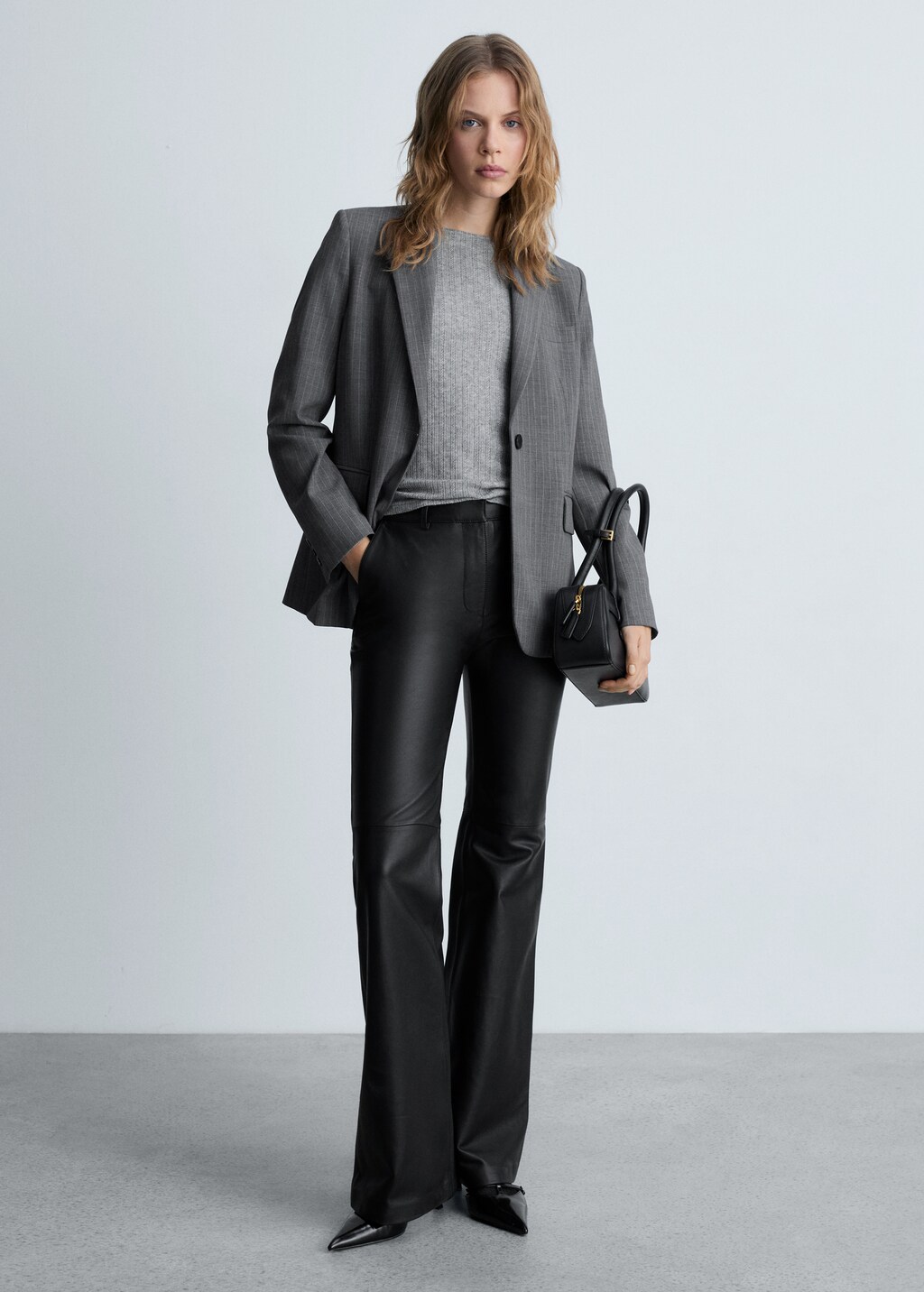 Long-sleeved pointelle t-shirt - Light/Pastel Brown