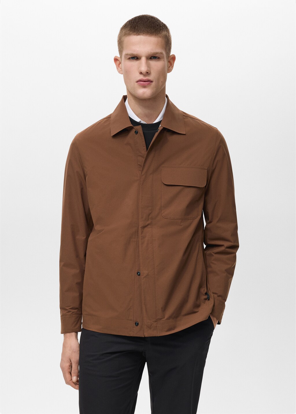 Water-repellent jacket with pockets - Burnt Orange