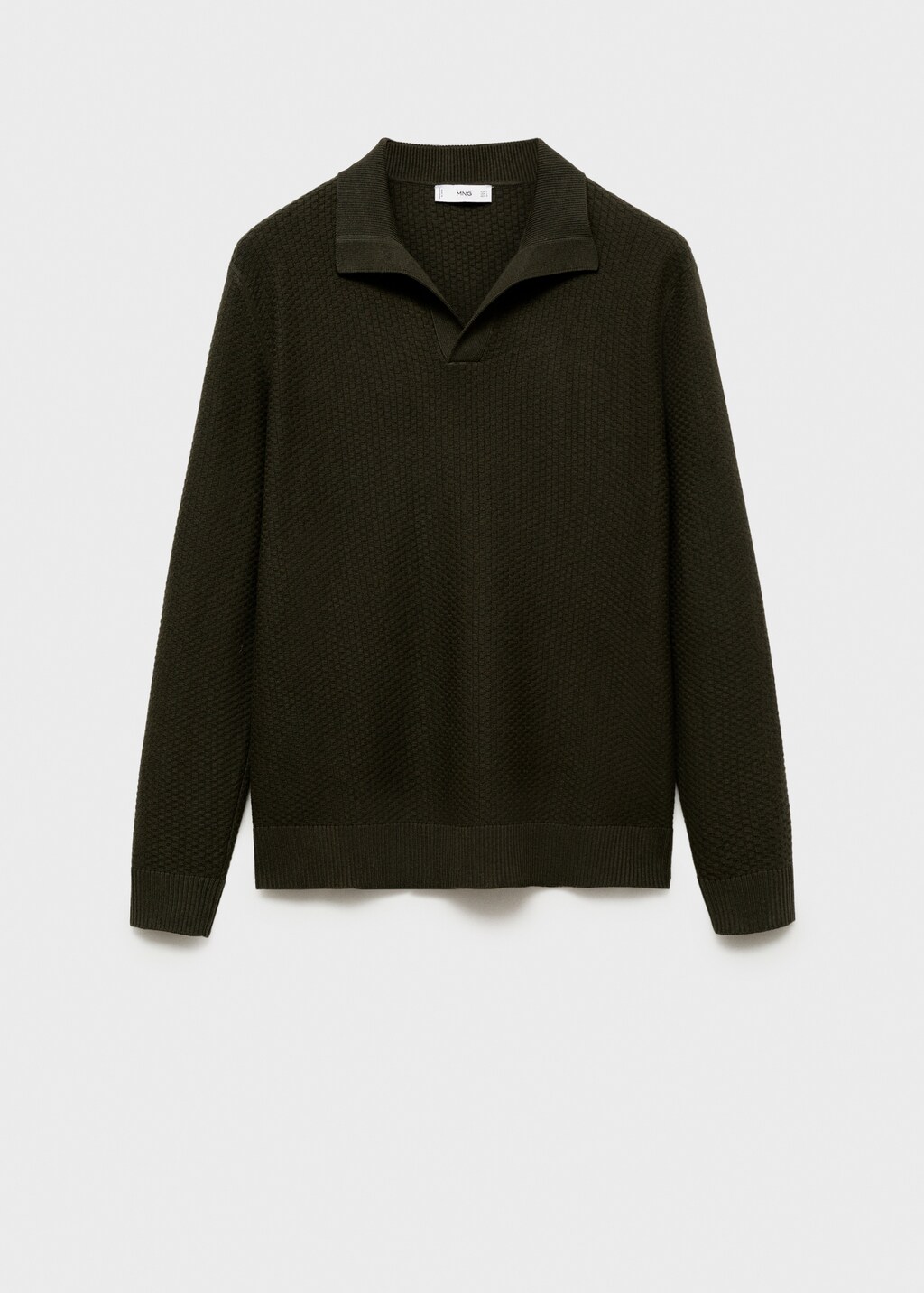 Cotton-blend structured polo sweater - Sand