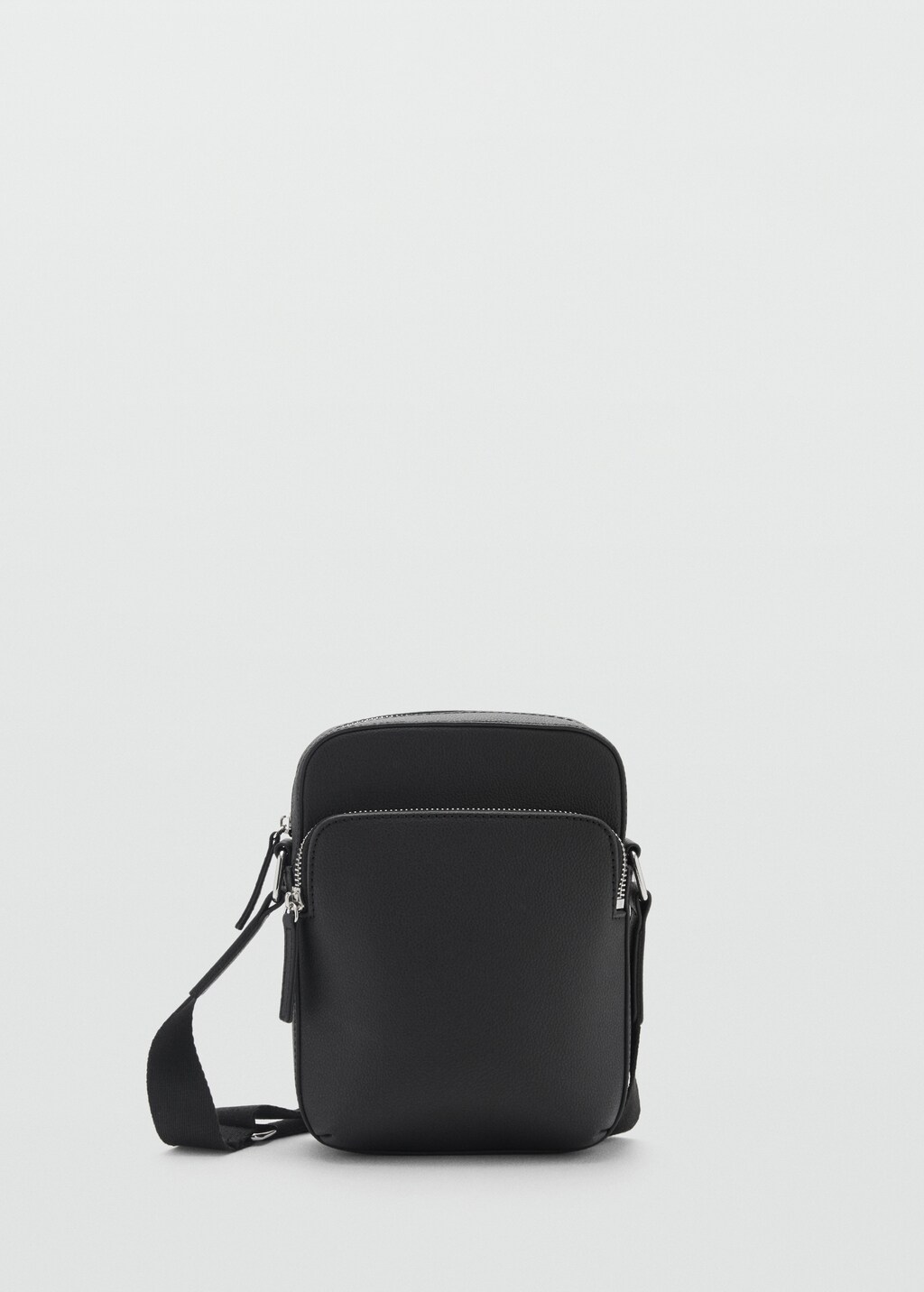 Patent leather-effect shoulder bag - Black