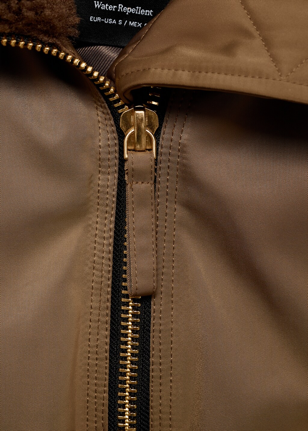 Bomber jacket with fleece lining - Brown