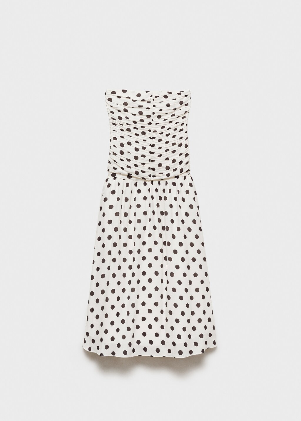 Draped body polka dot dress - Off White