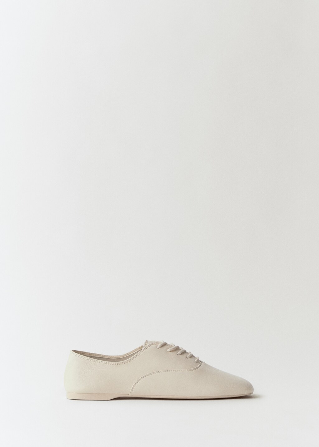 Lace-up leather shoes - Ecru