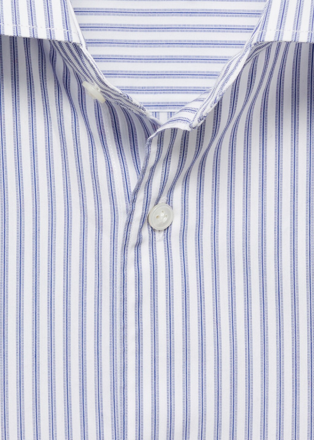 Regular-fit striped 100% cotton shirt - White