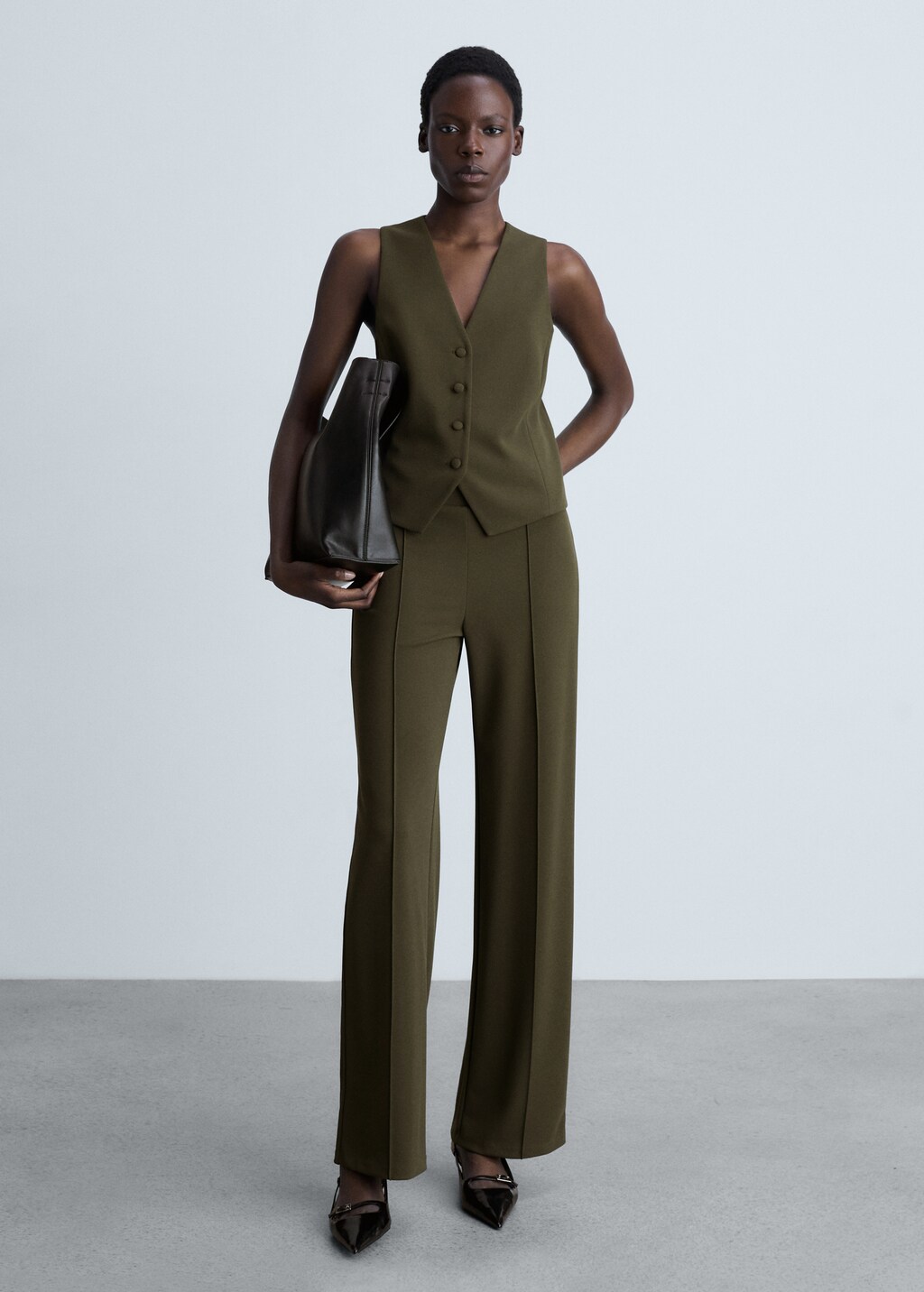 Suit waistcoat with buttons - Black