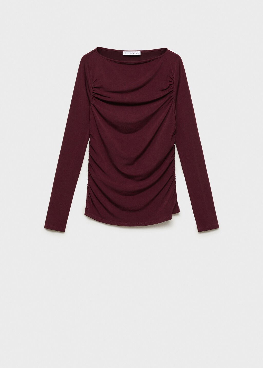 Draped fitted t-shirt - Wine