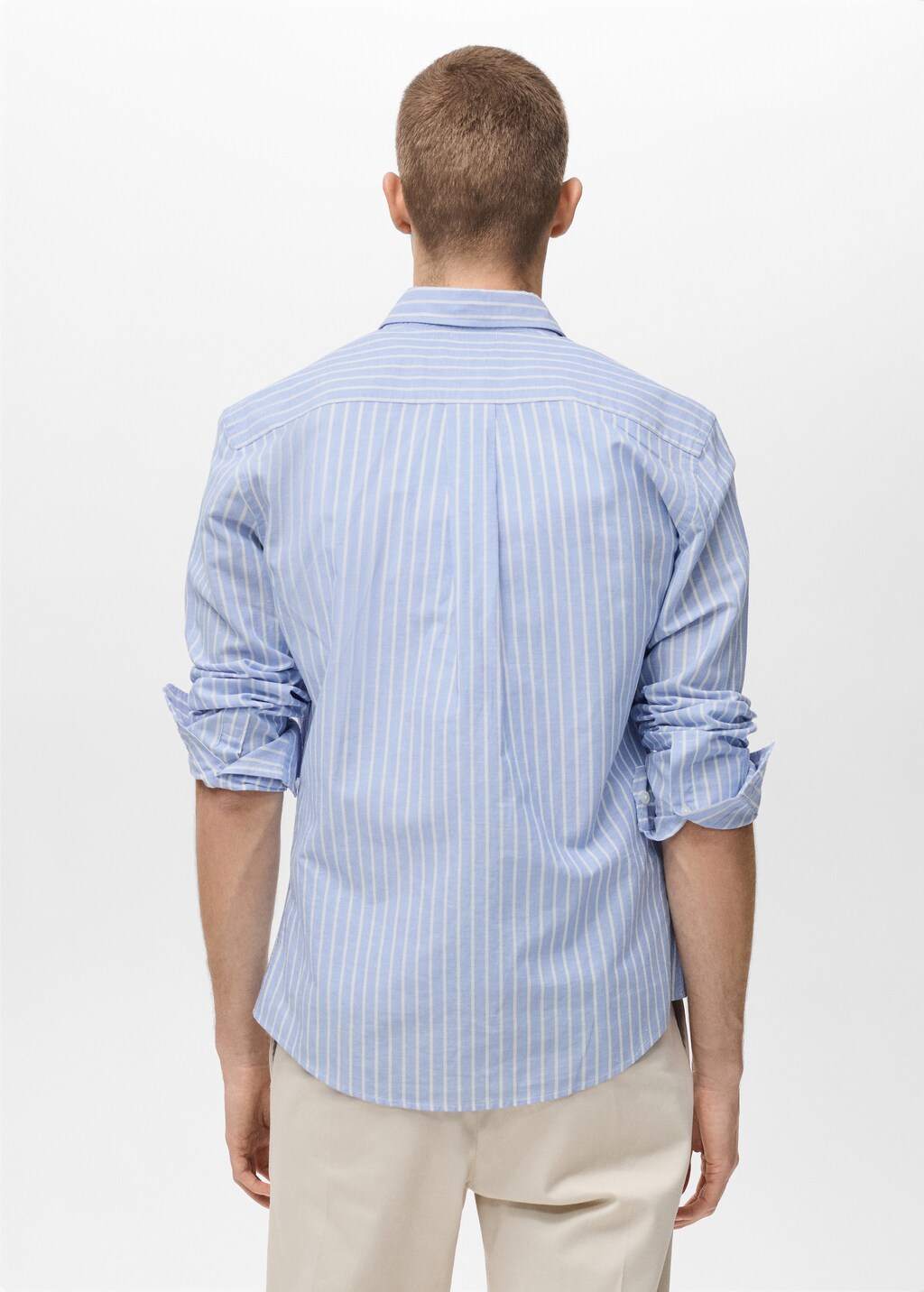 Striped cotton linen shirt - Blue