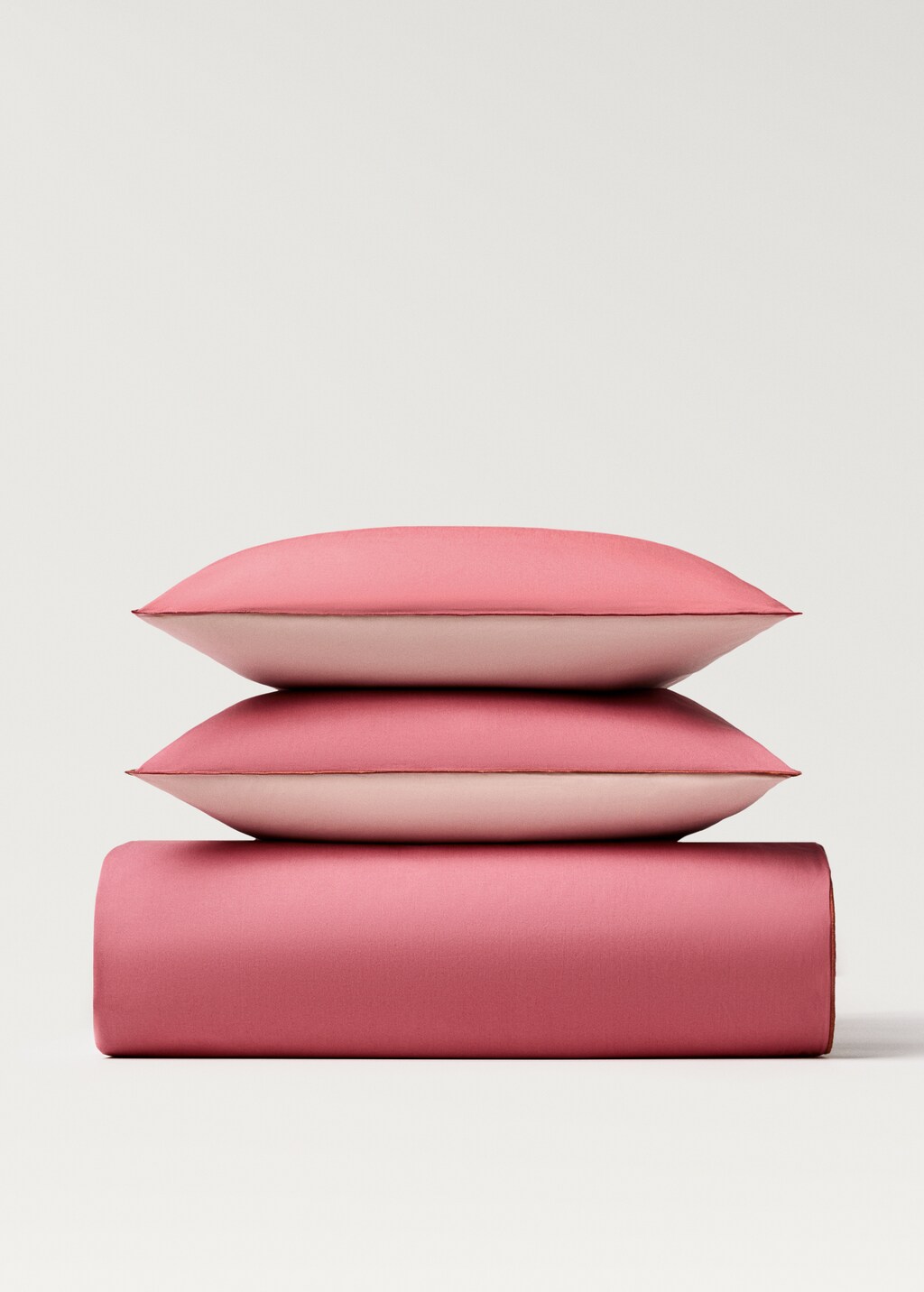 Cotton percale reversible duvet cover, 150cm - Green