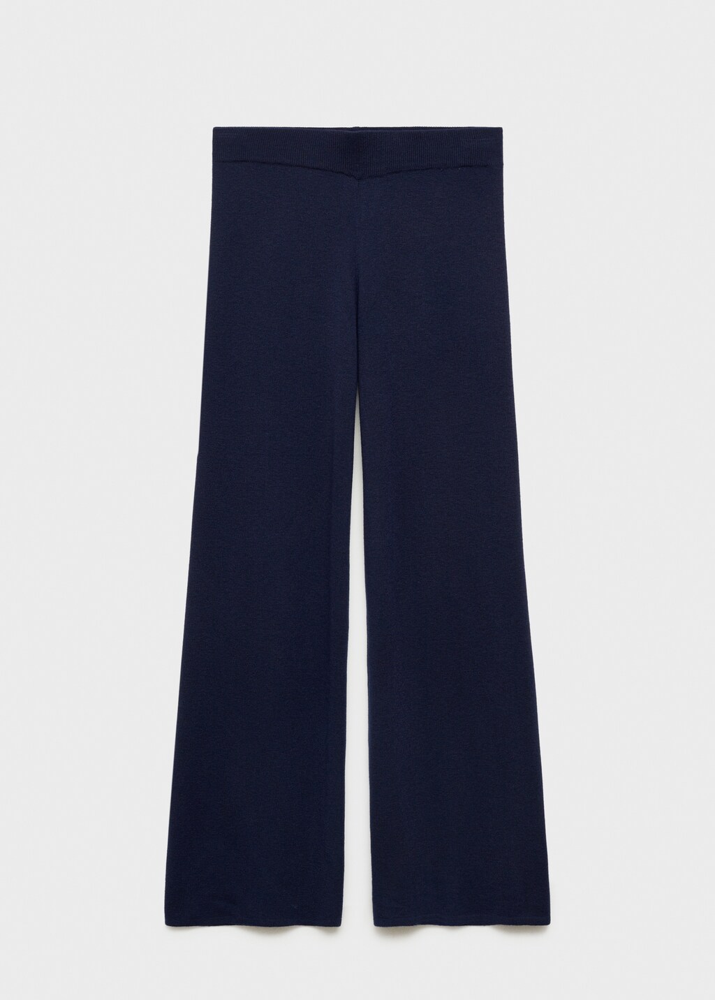 Straight knitted trousers - Dark Navy