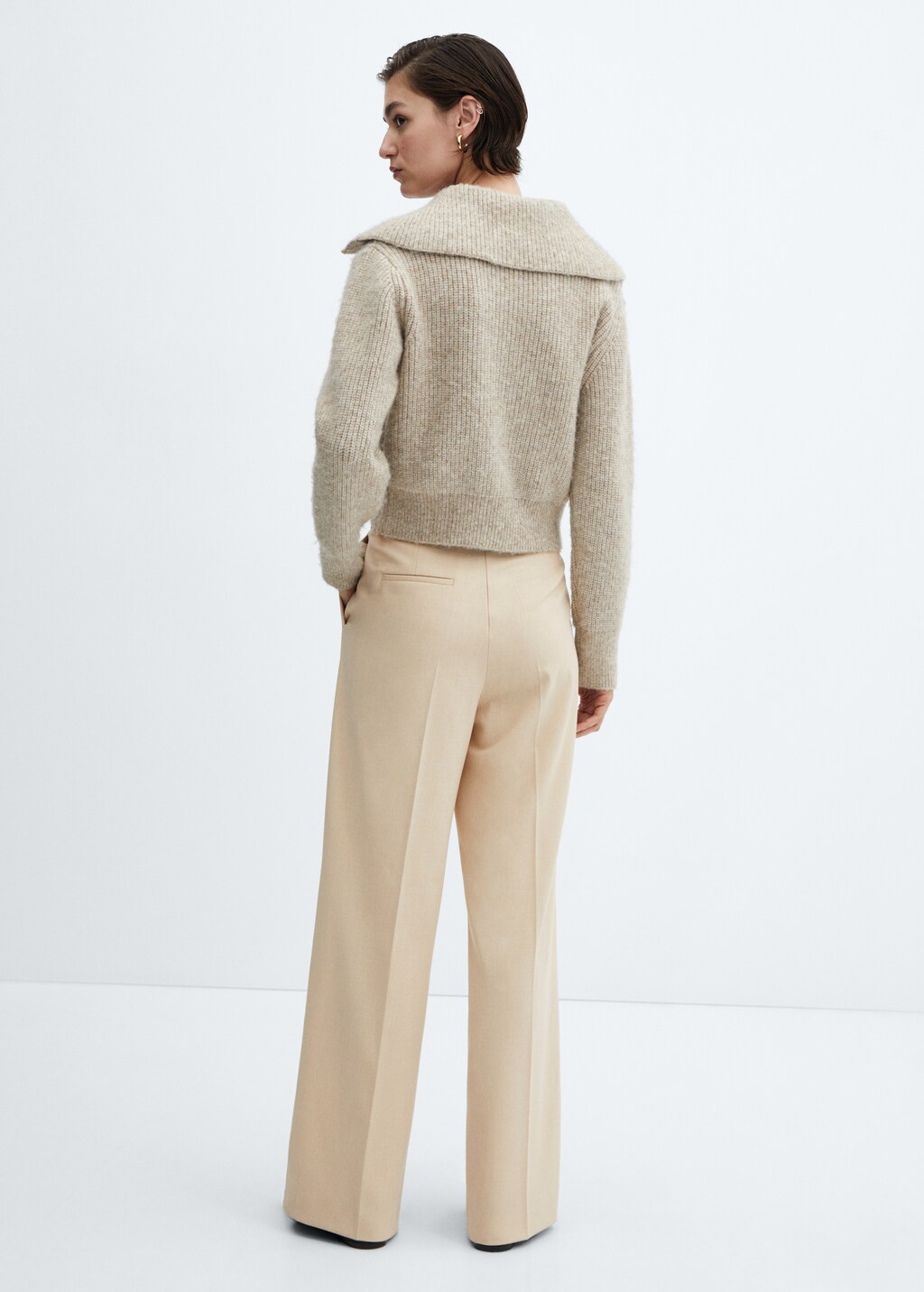 Low-waist wideleg trousers - Black