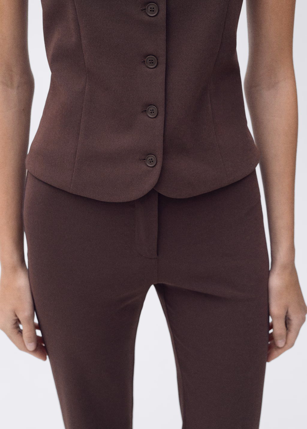 Slim-fit suit waistcoat - Chocolate