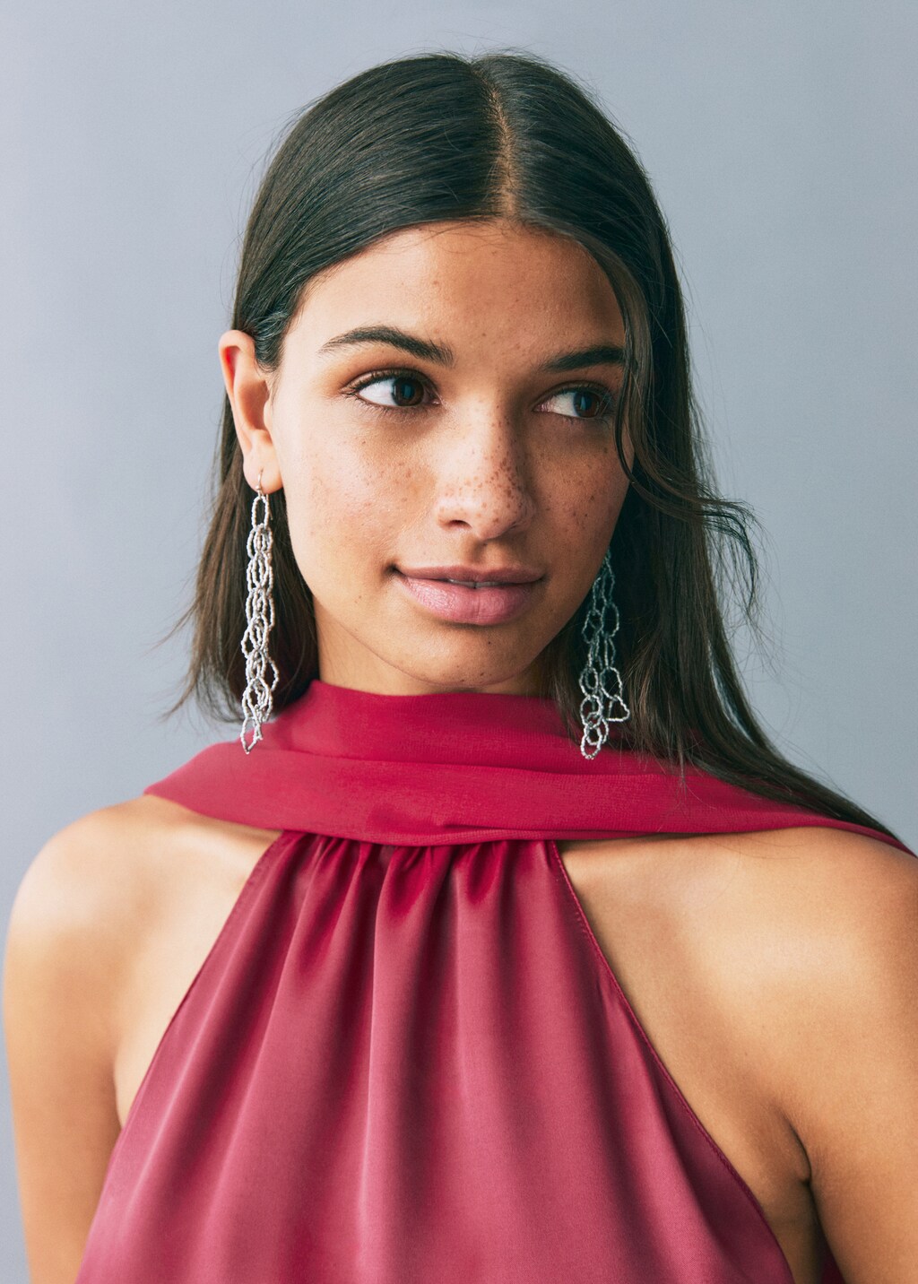 Halter neck dress - Maroon