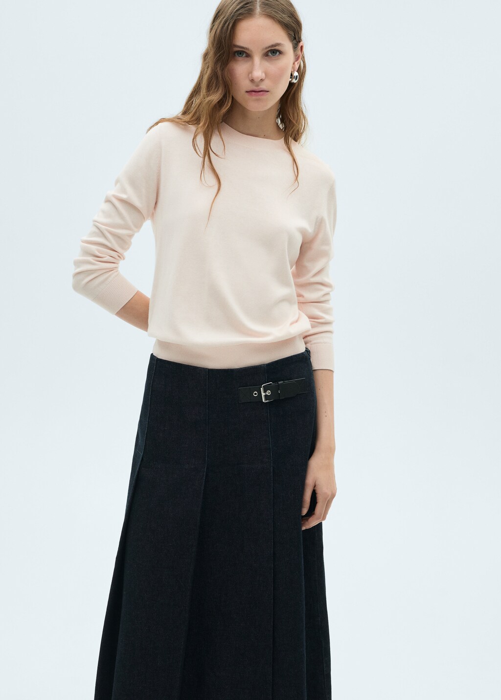 Silk-blend knitted sweater - Ecru