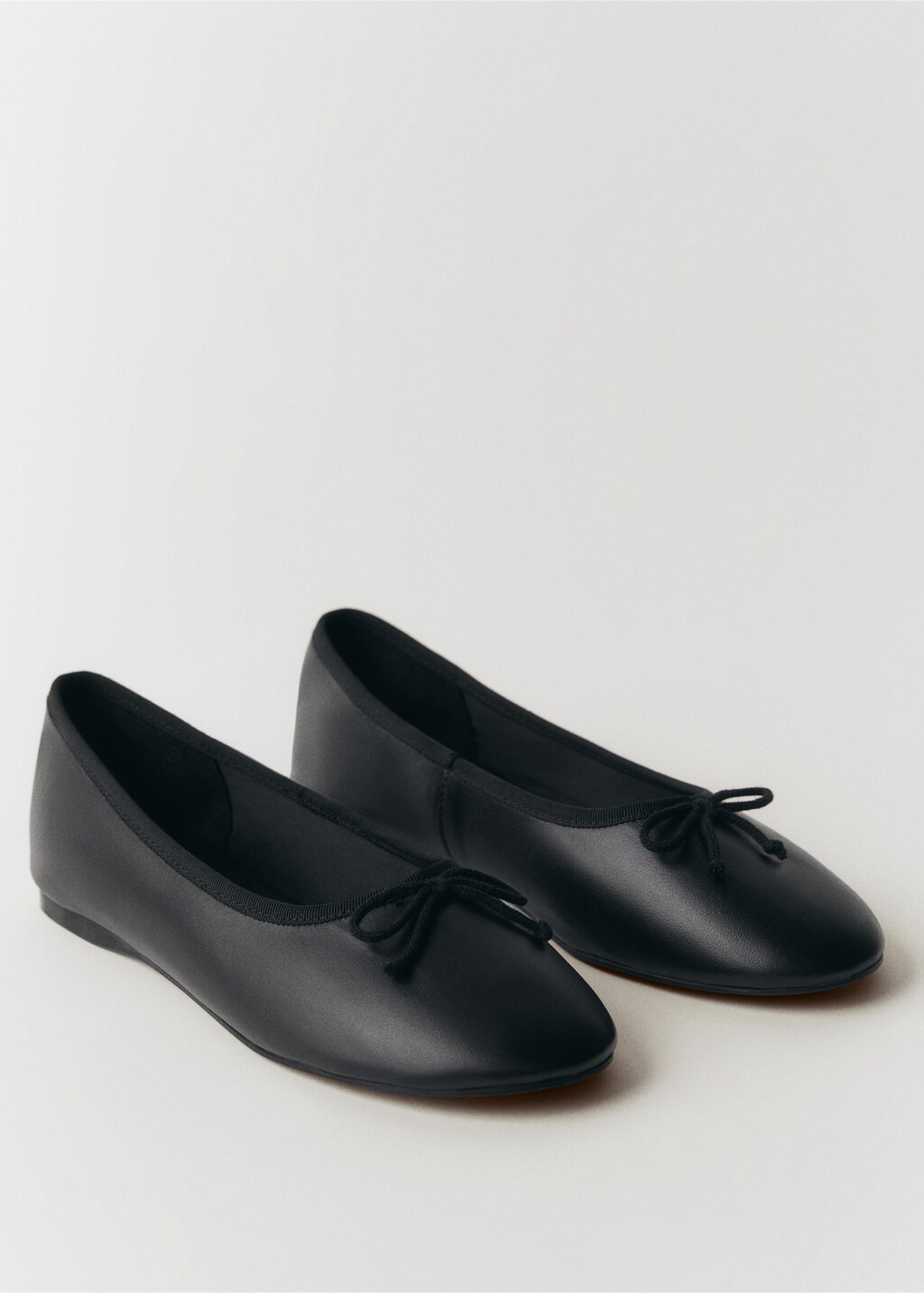 Leather ballet flats with bow - Light/Pastel Brown