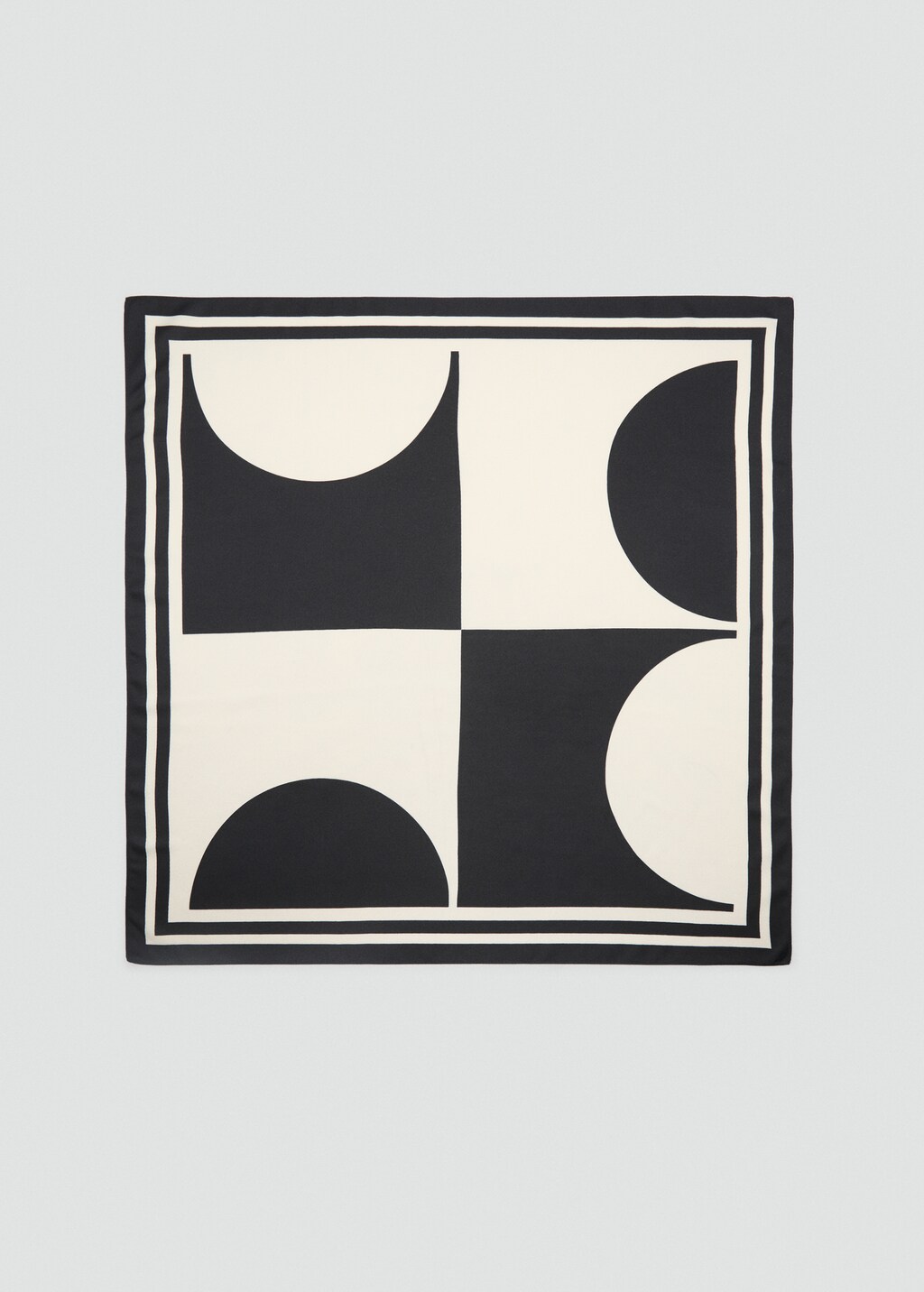 Bicolour printed scarf - Ecru