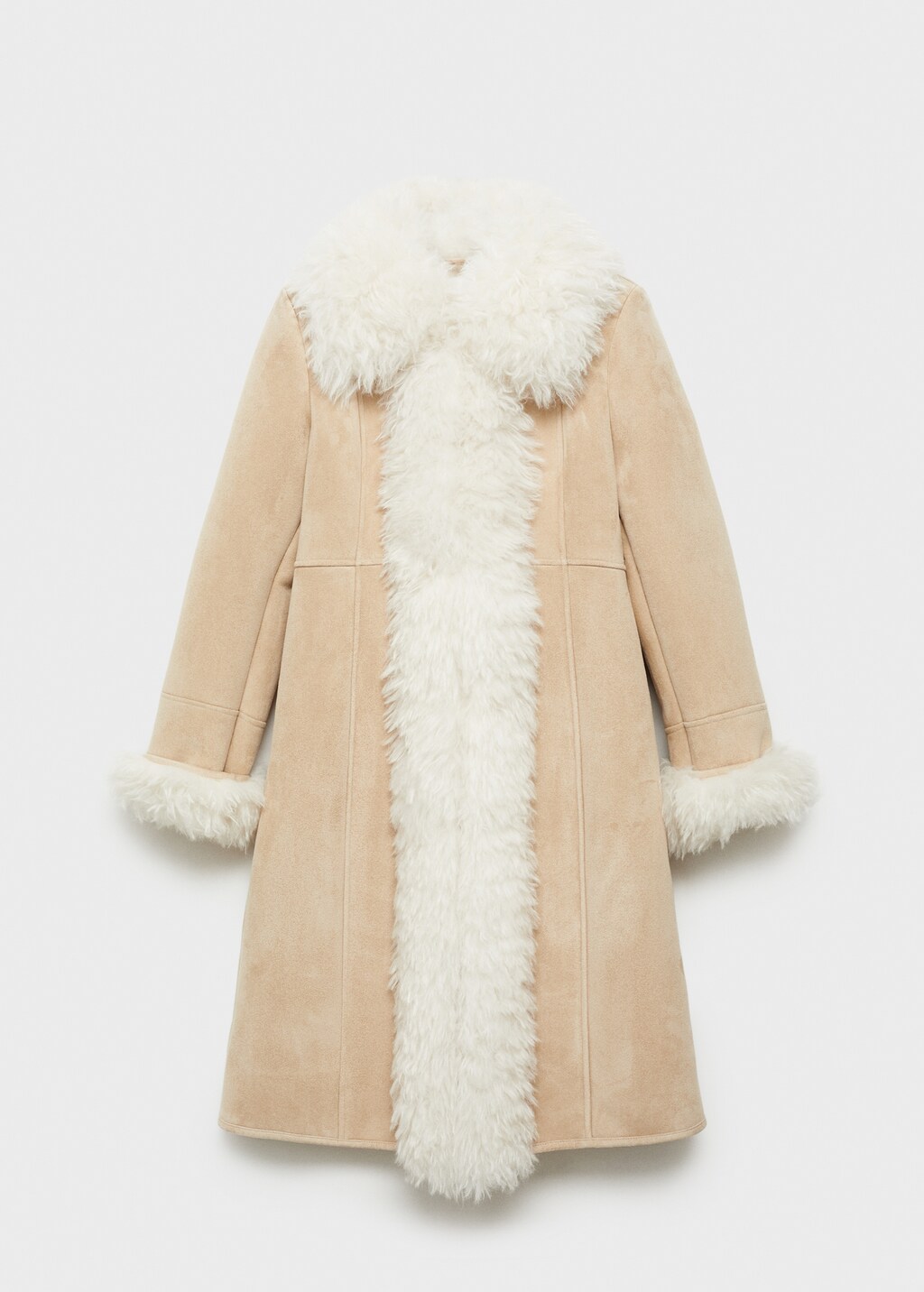 Shearling-lined coat - Beige