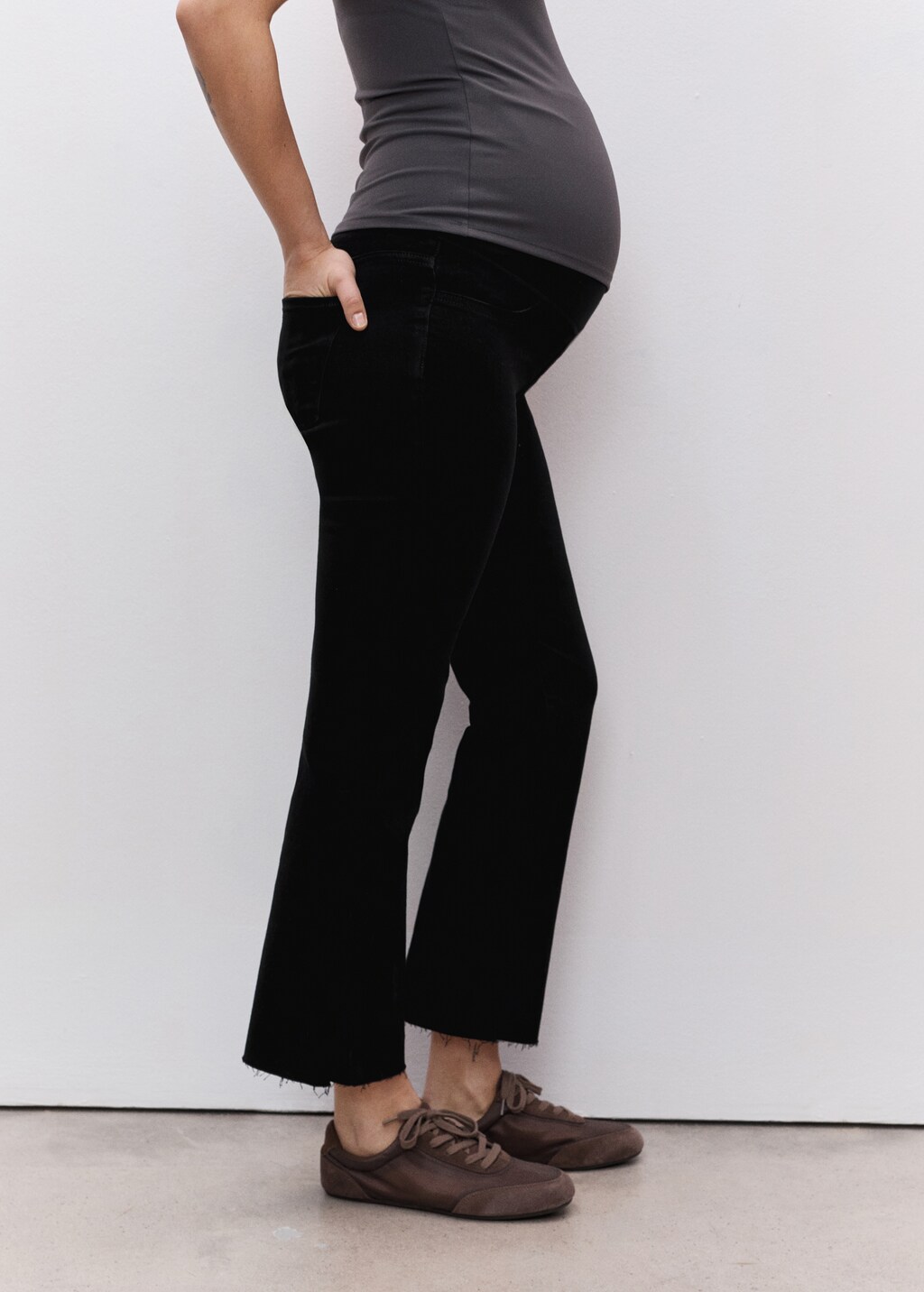 Maternity flared cropped jeans - Off White