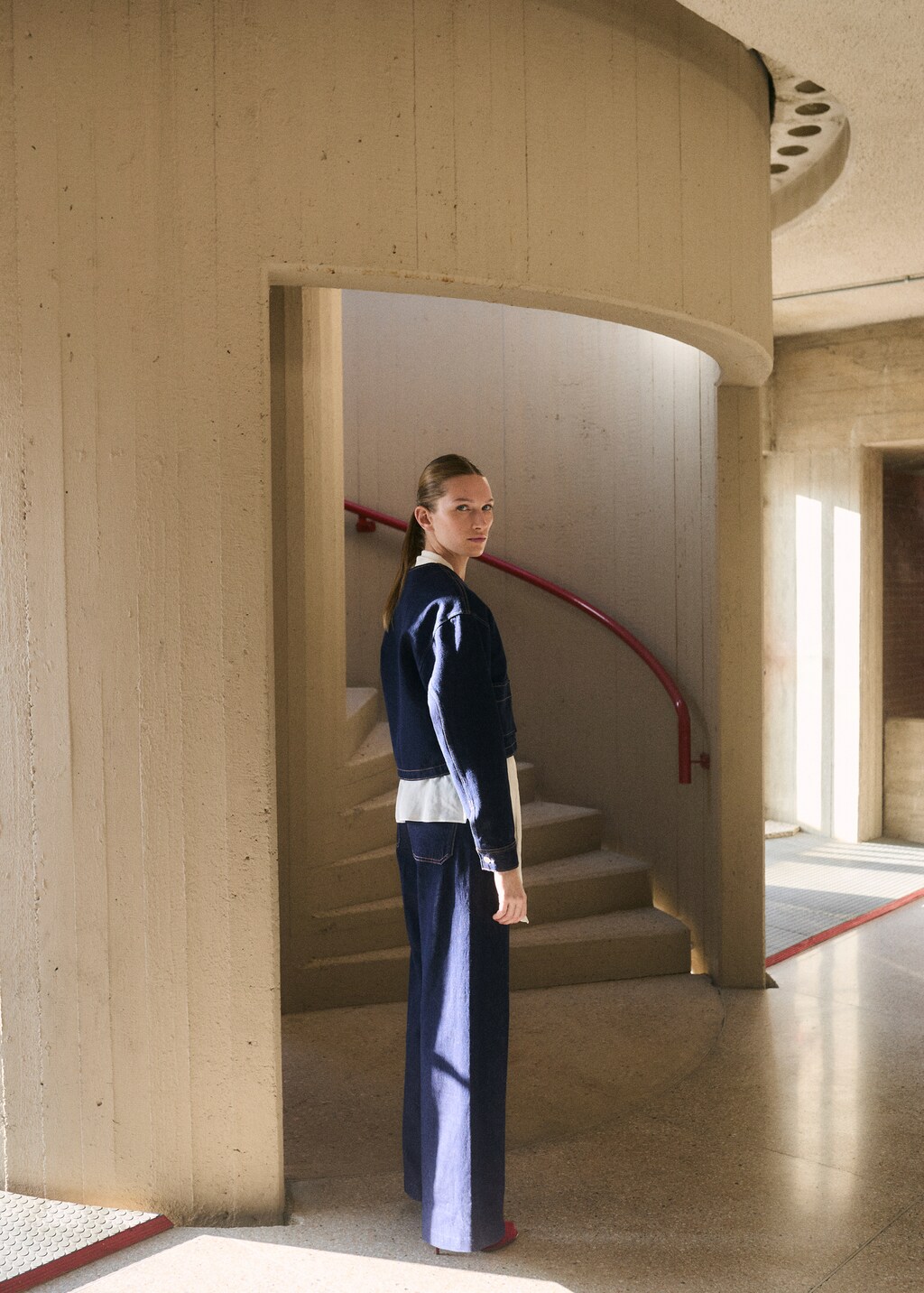 Wideleg jeans with pockets - Khaki