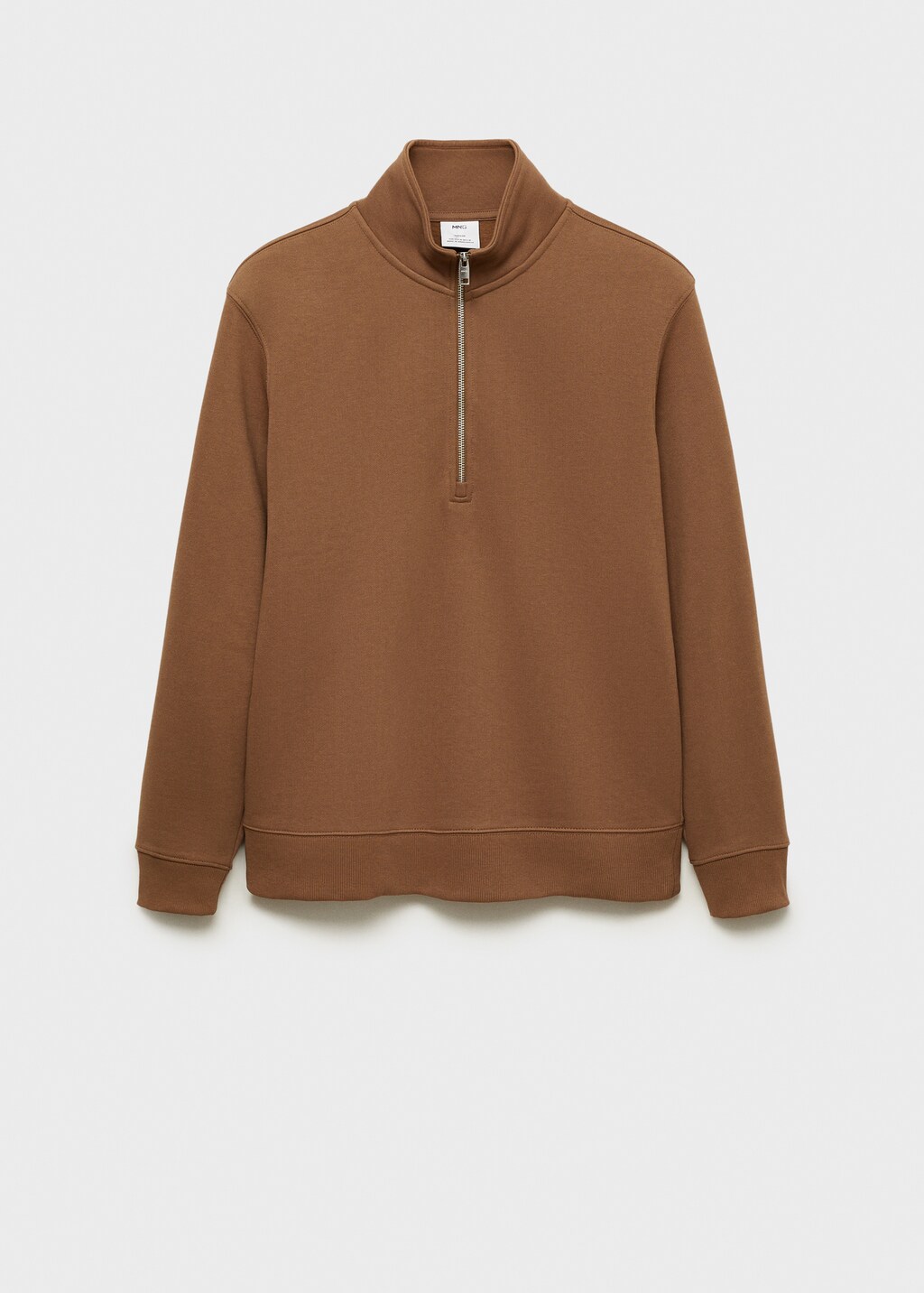 Regular-fit zip-neck sweatshirt - Ecru