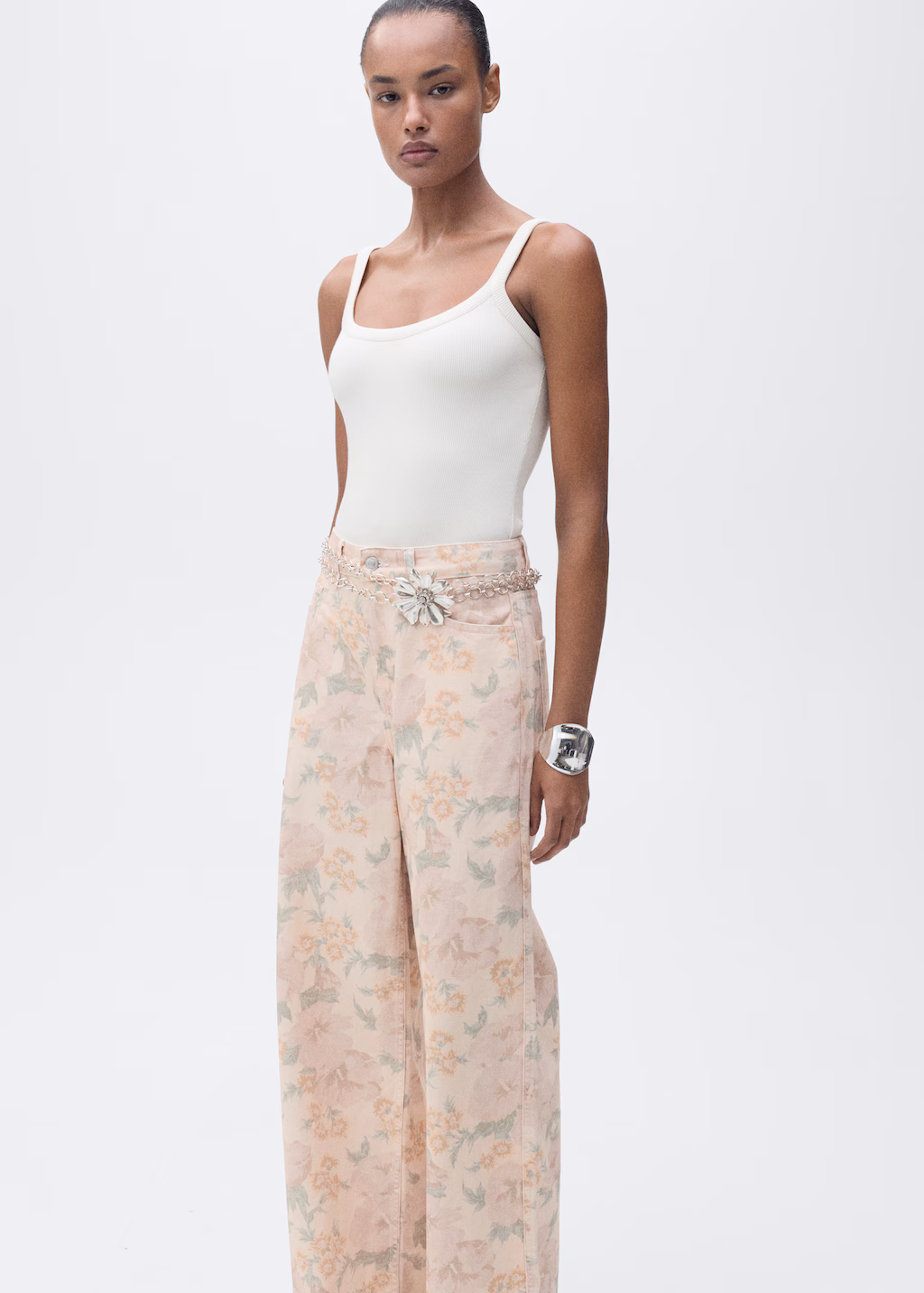 Ribbed cotton bodysuit - Beige