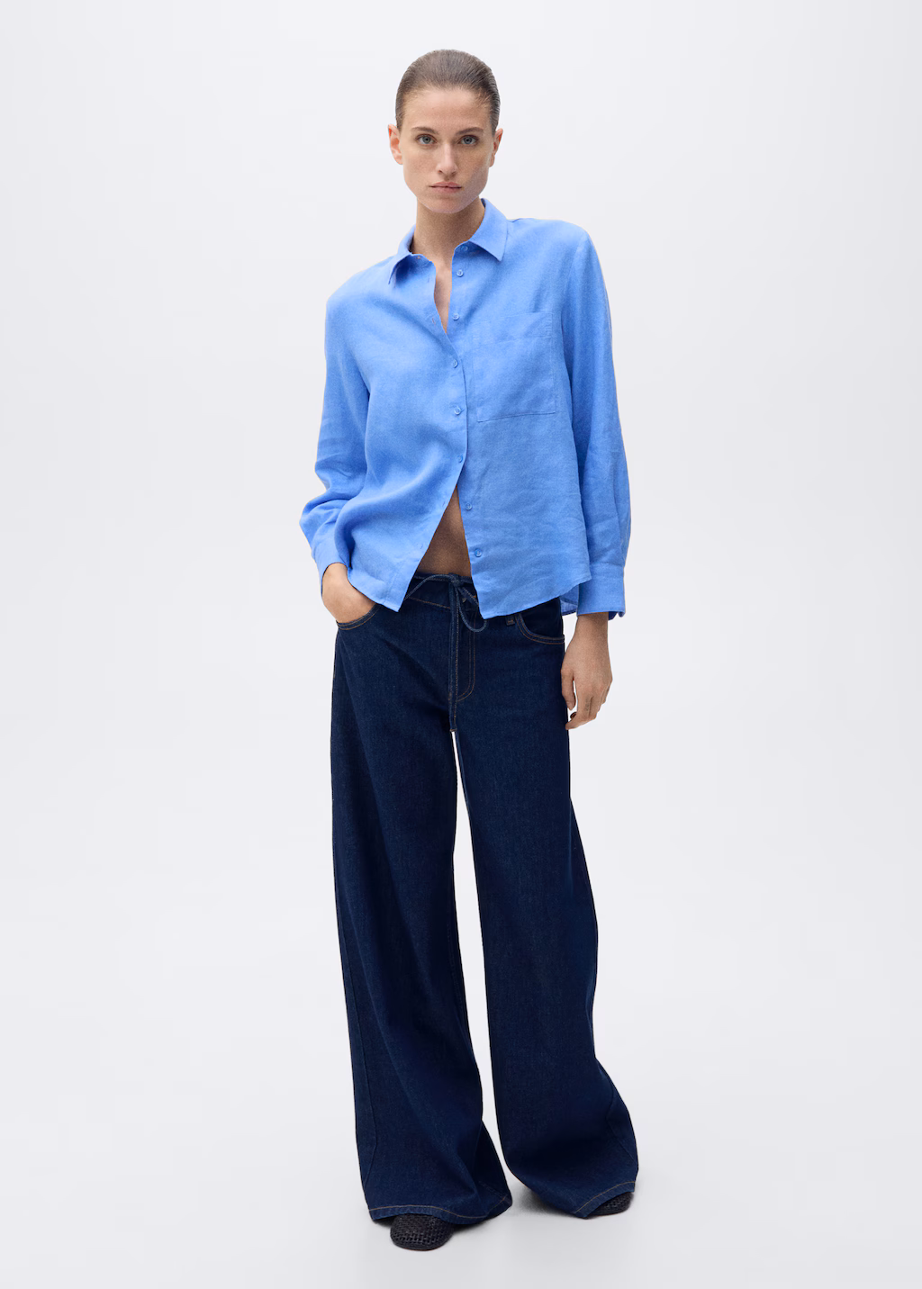 Pocket linen shirt - Off White