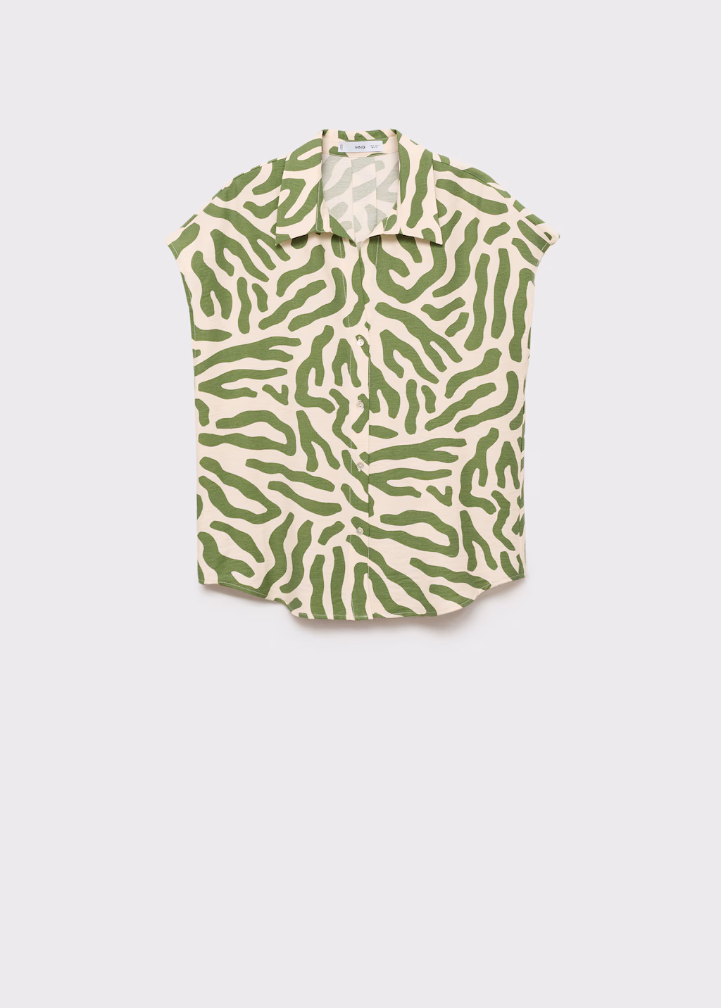 Sleeveless printed blouse - Green