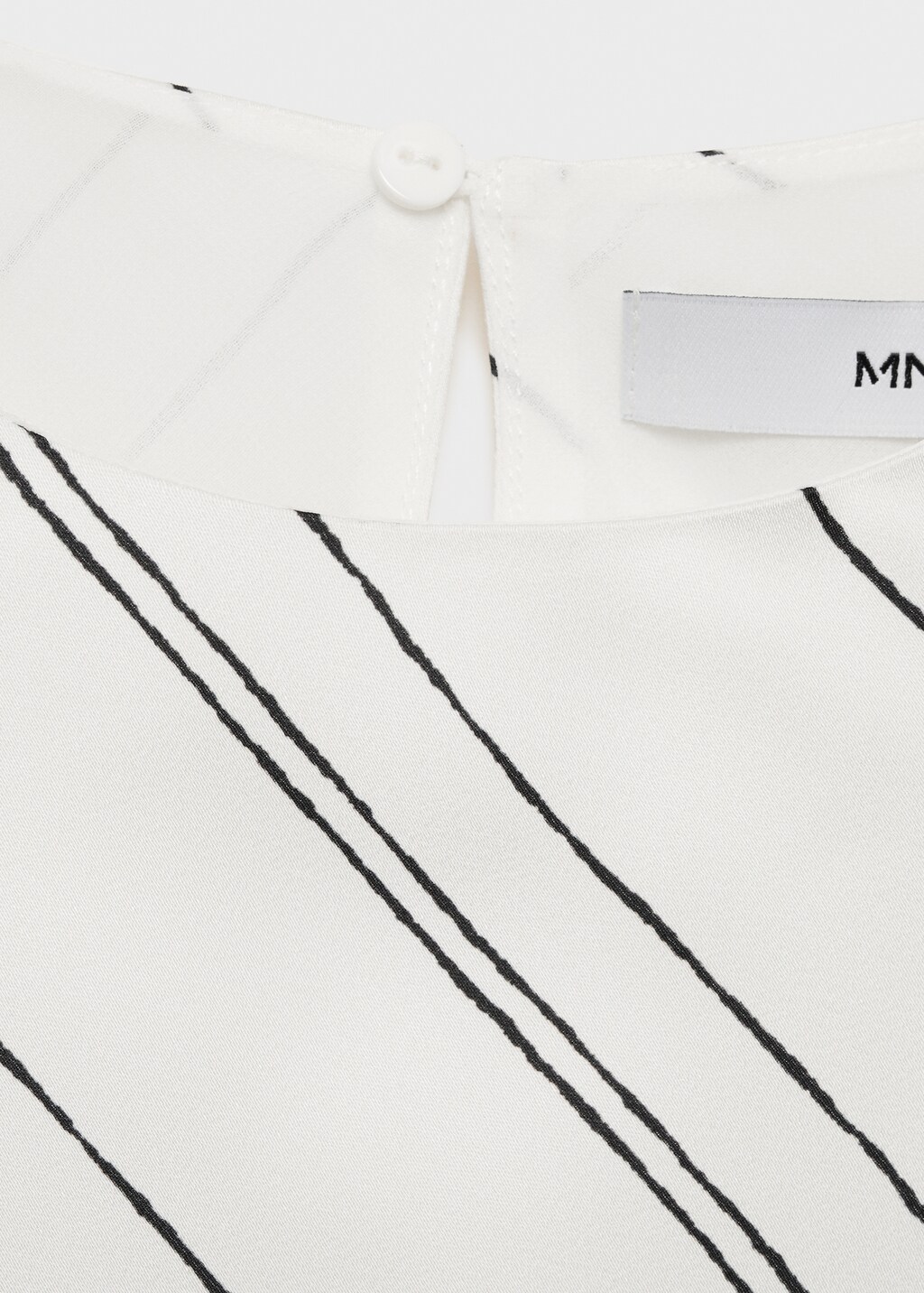 Striped satin dress - White