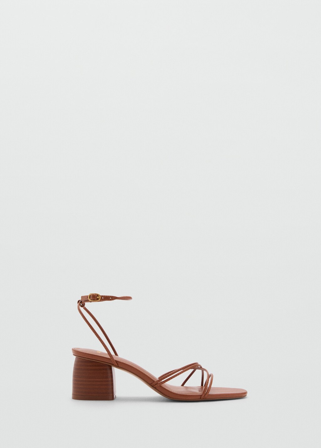 Heeled sandal with crossed straps - Gold